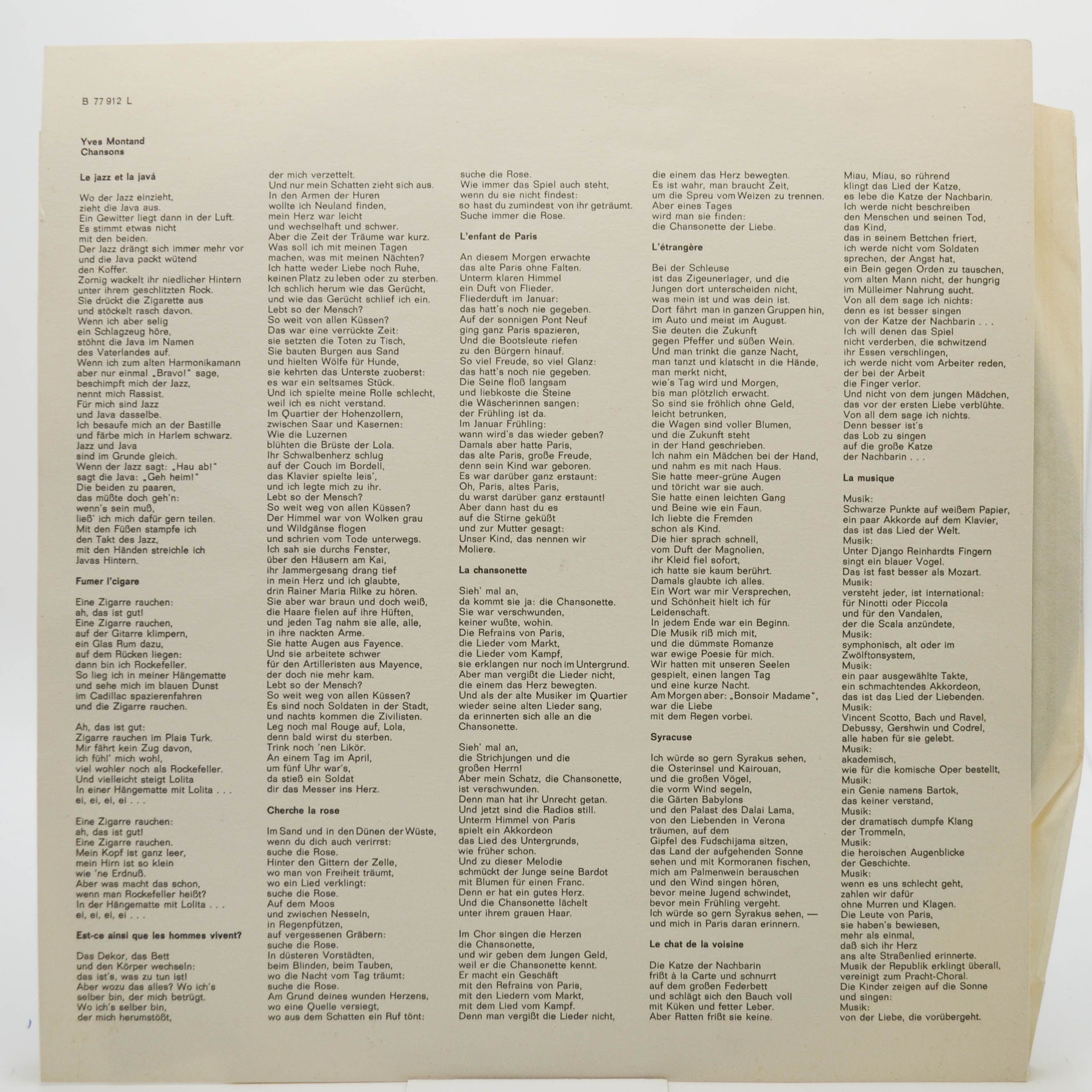 Yves Montand — Chansons, 1963