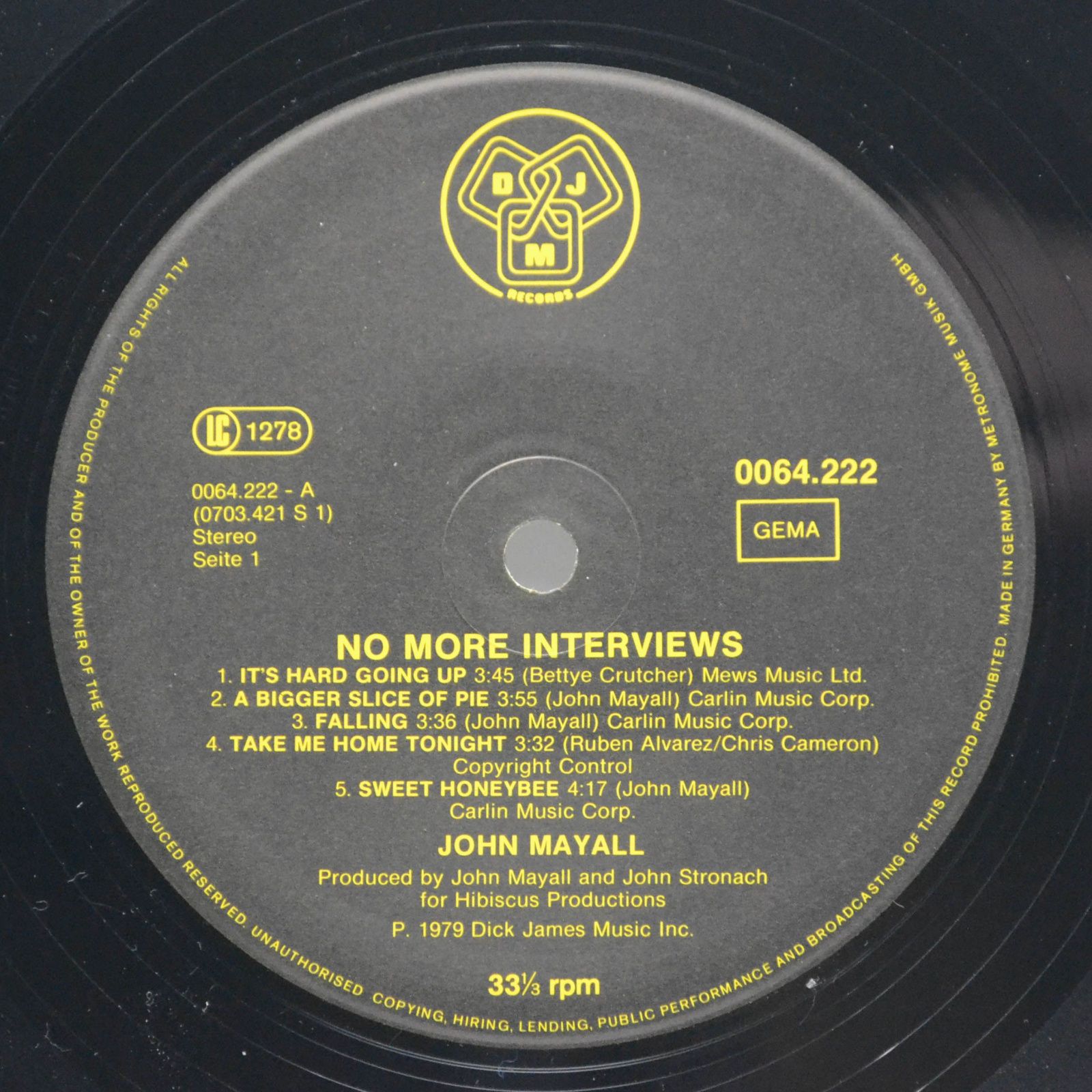 John Mayall — No More Interviews, 1979