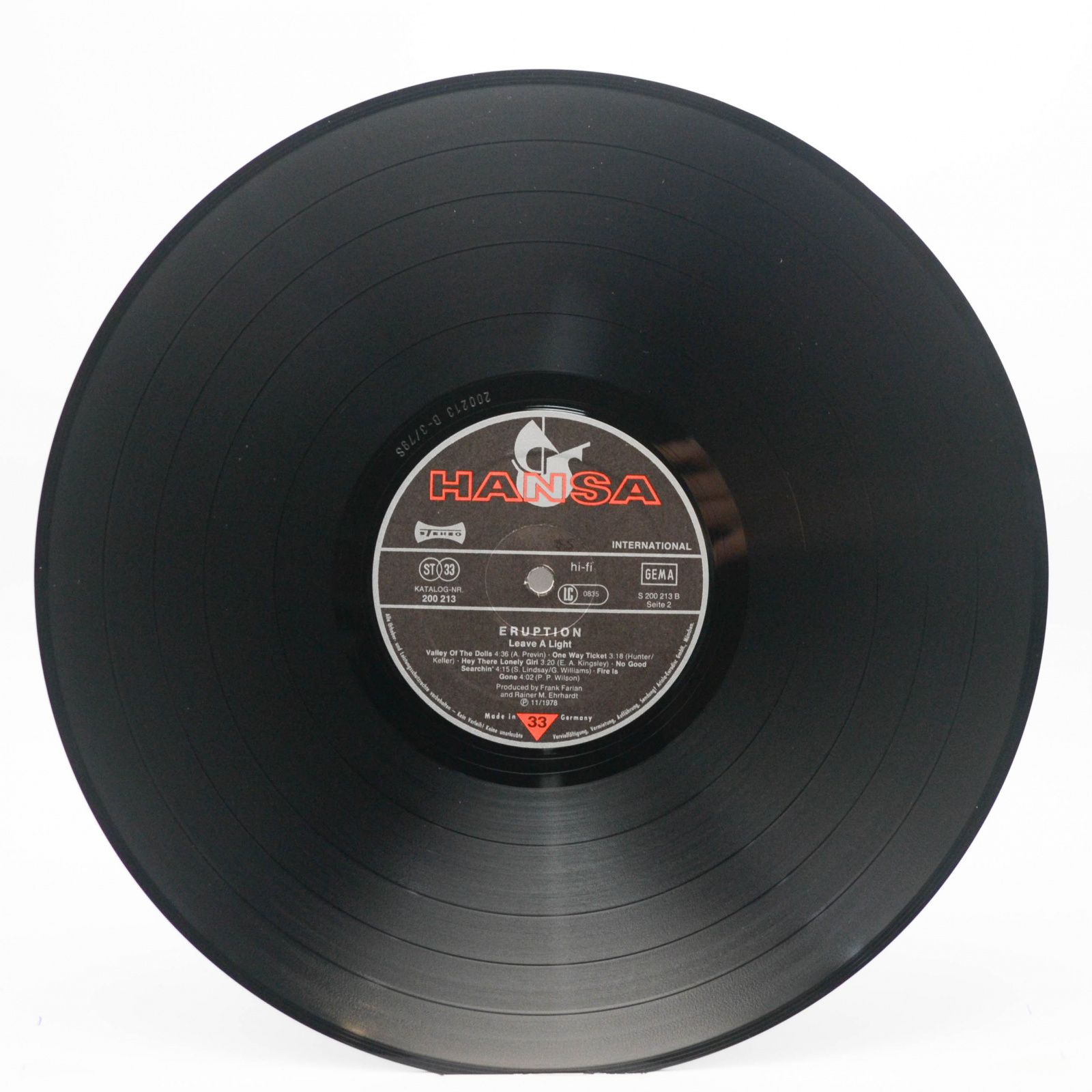 Eruption — Leave A Light (1-st, Germany), 1979