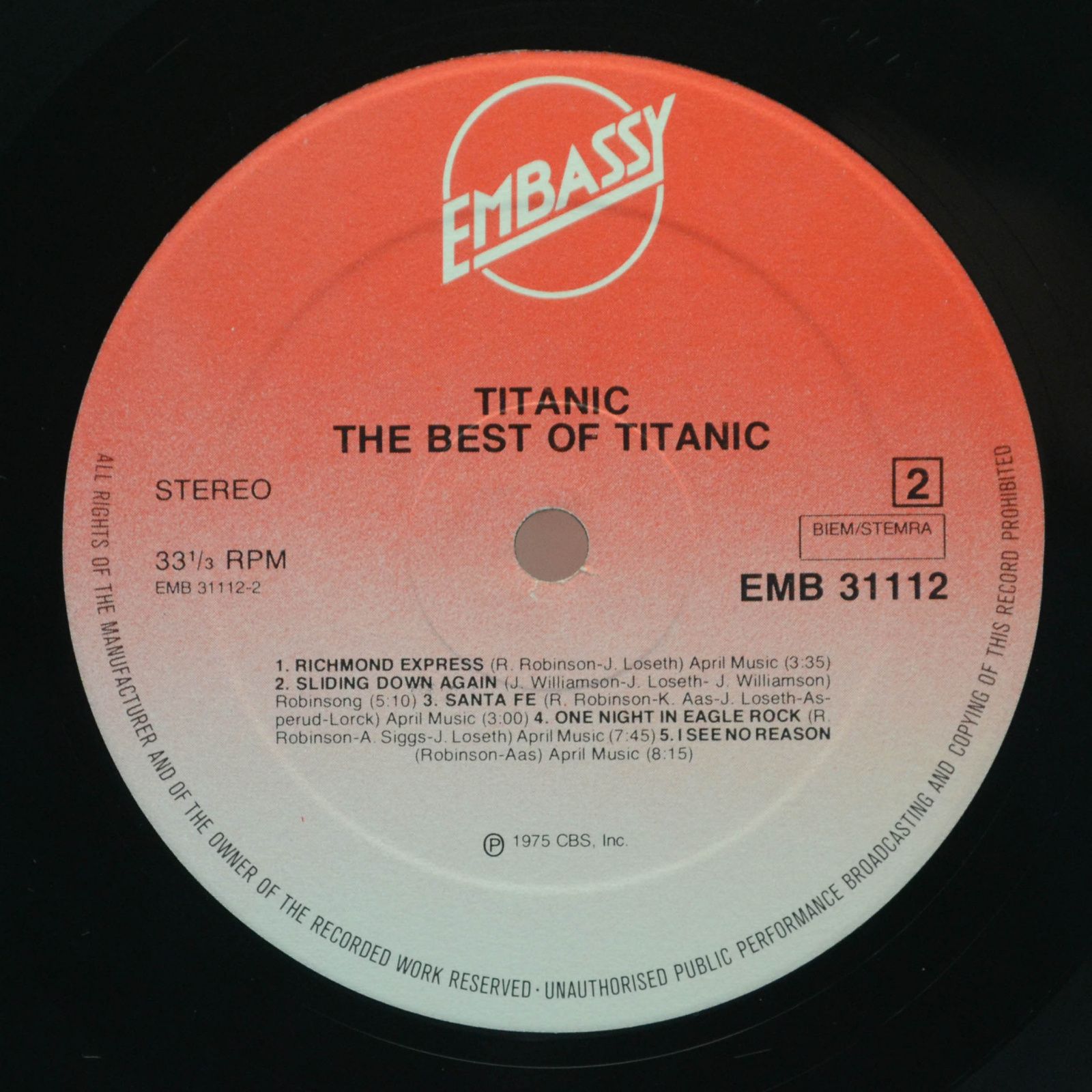 Titanic — The Best Of Titanic, 1975