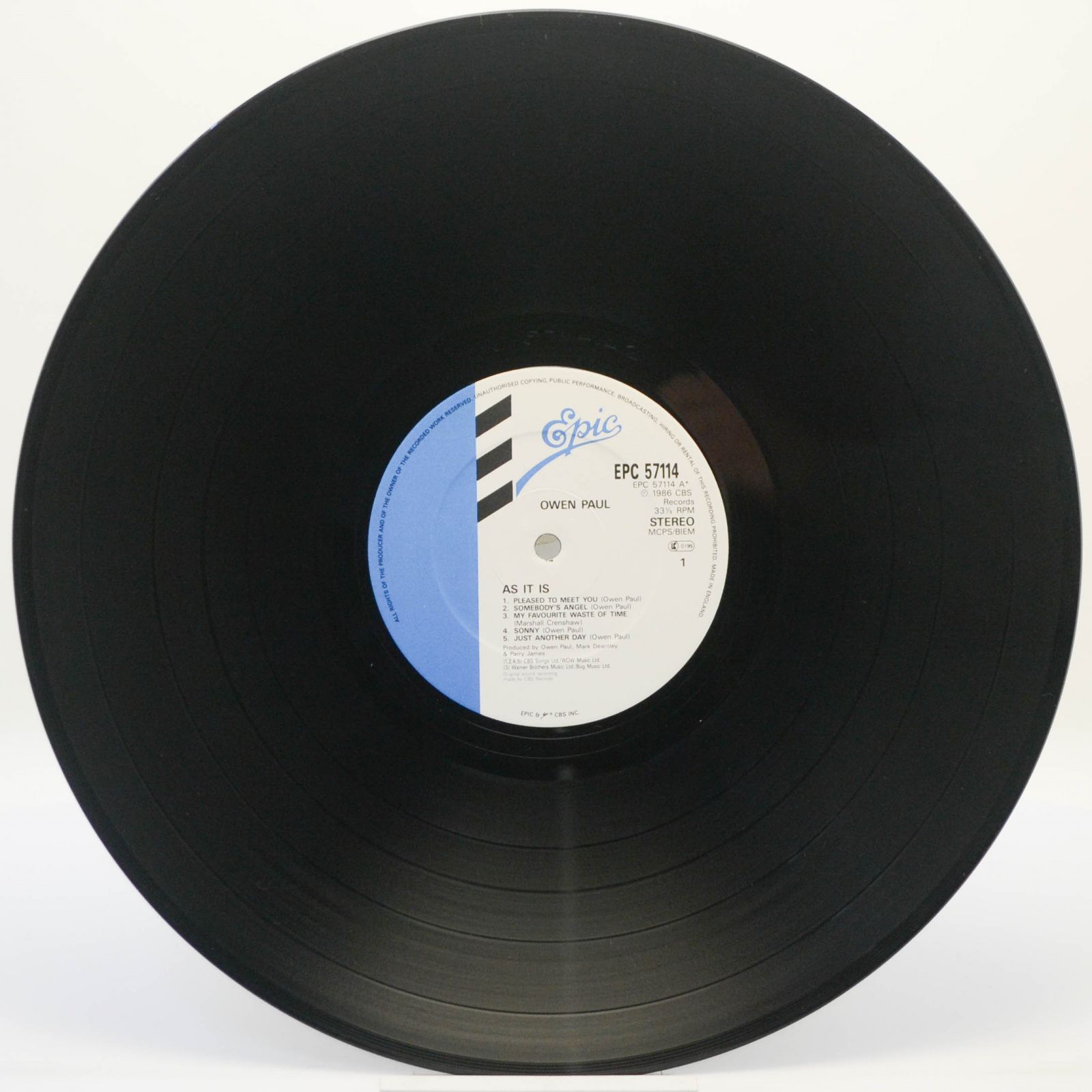 Owen Paul — As It Is ..., 1986