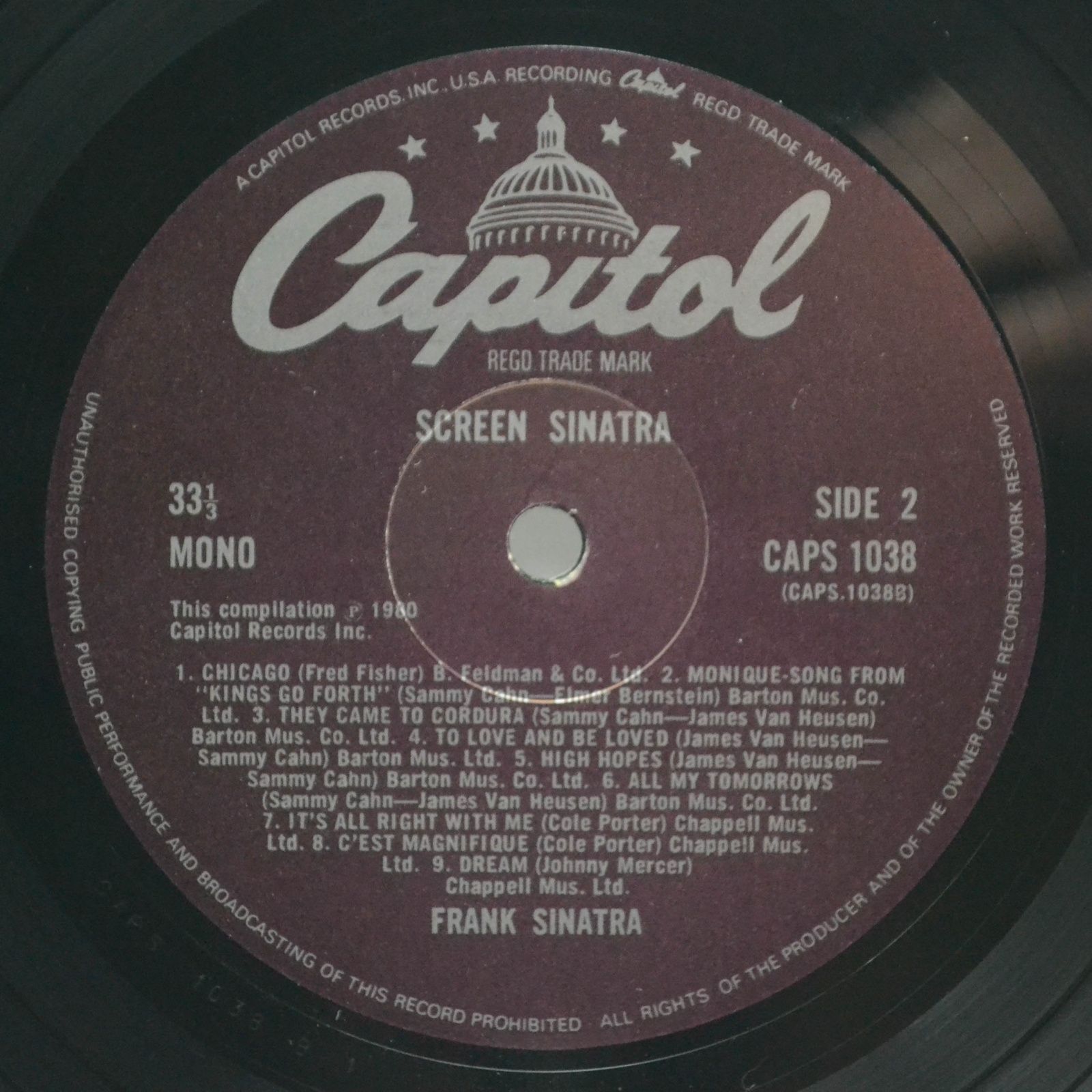 Frank Sinatra — Screen Sinatra (UK), 1980