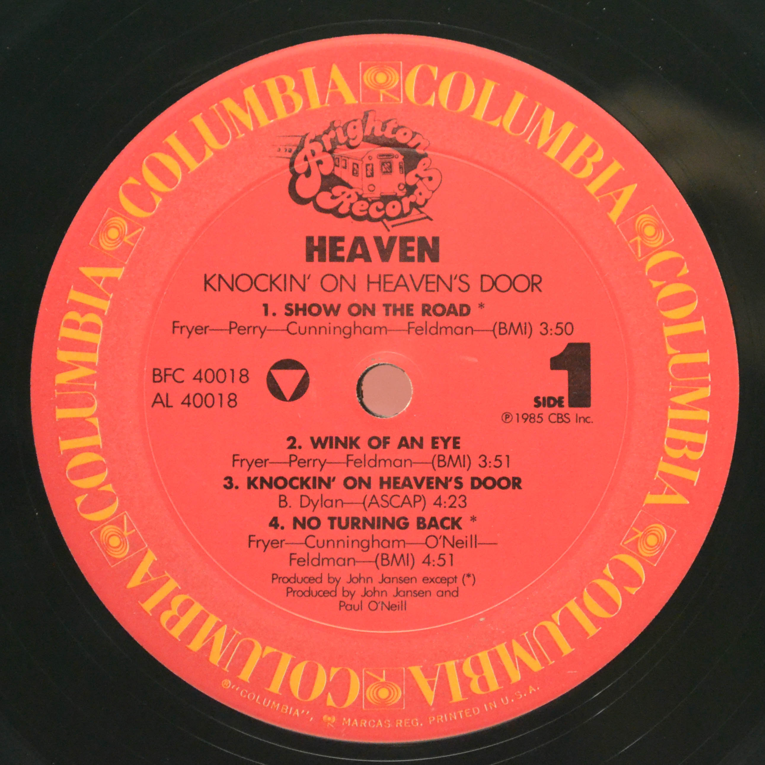 Heaven — Knockin' On Heaven's Door, 1985
