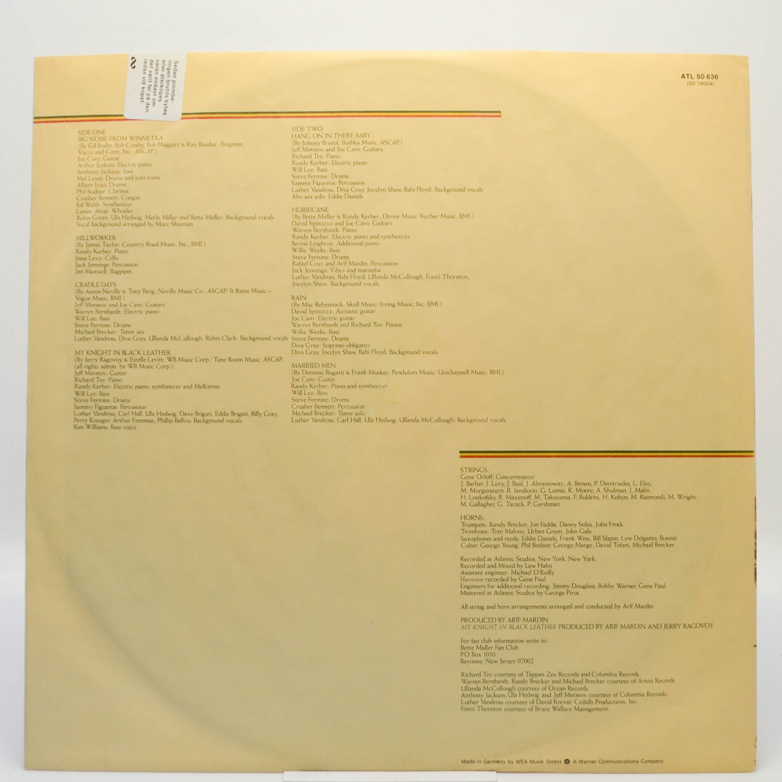 Bette Midler — Thighs And Whispers, 1979