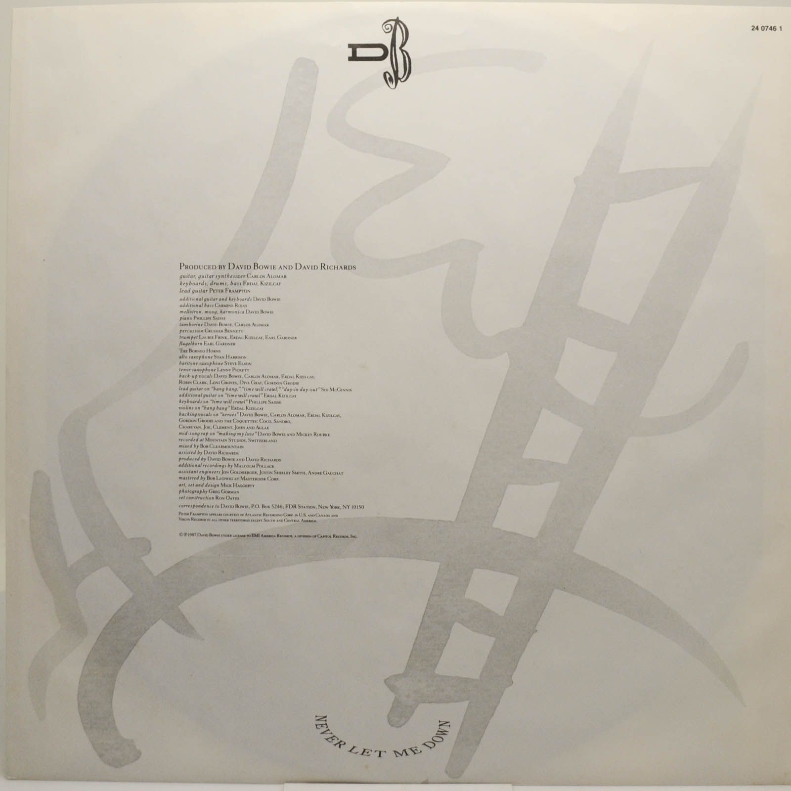 David Bowie — Never Let Me Down, 1987