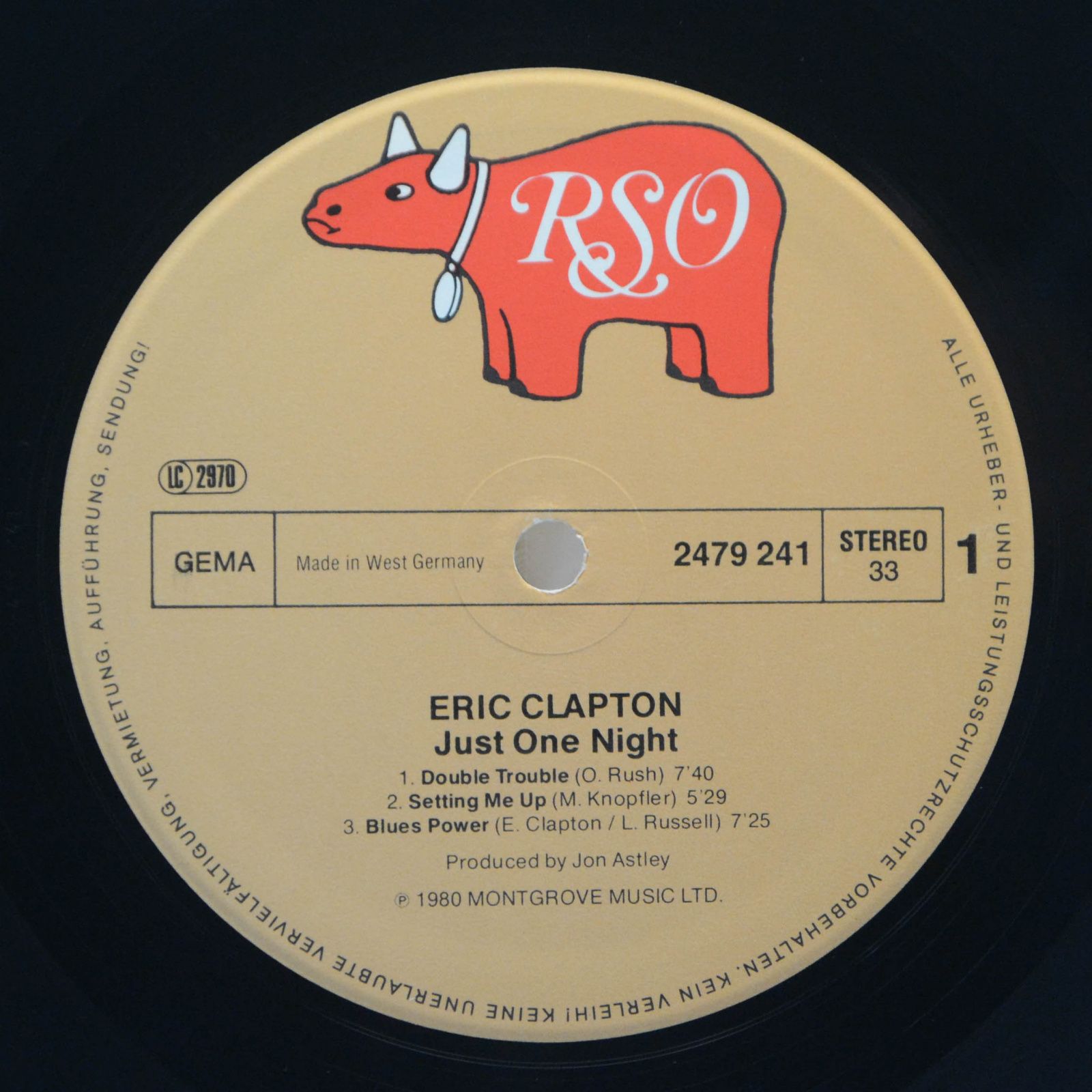 Eric Clapton — Just One Night (2LP), 1980