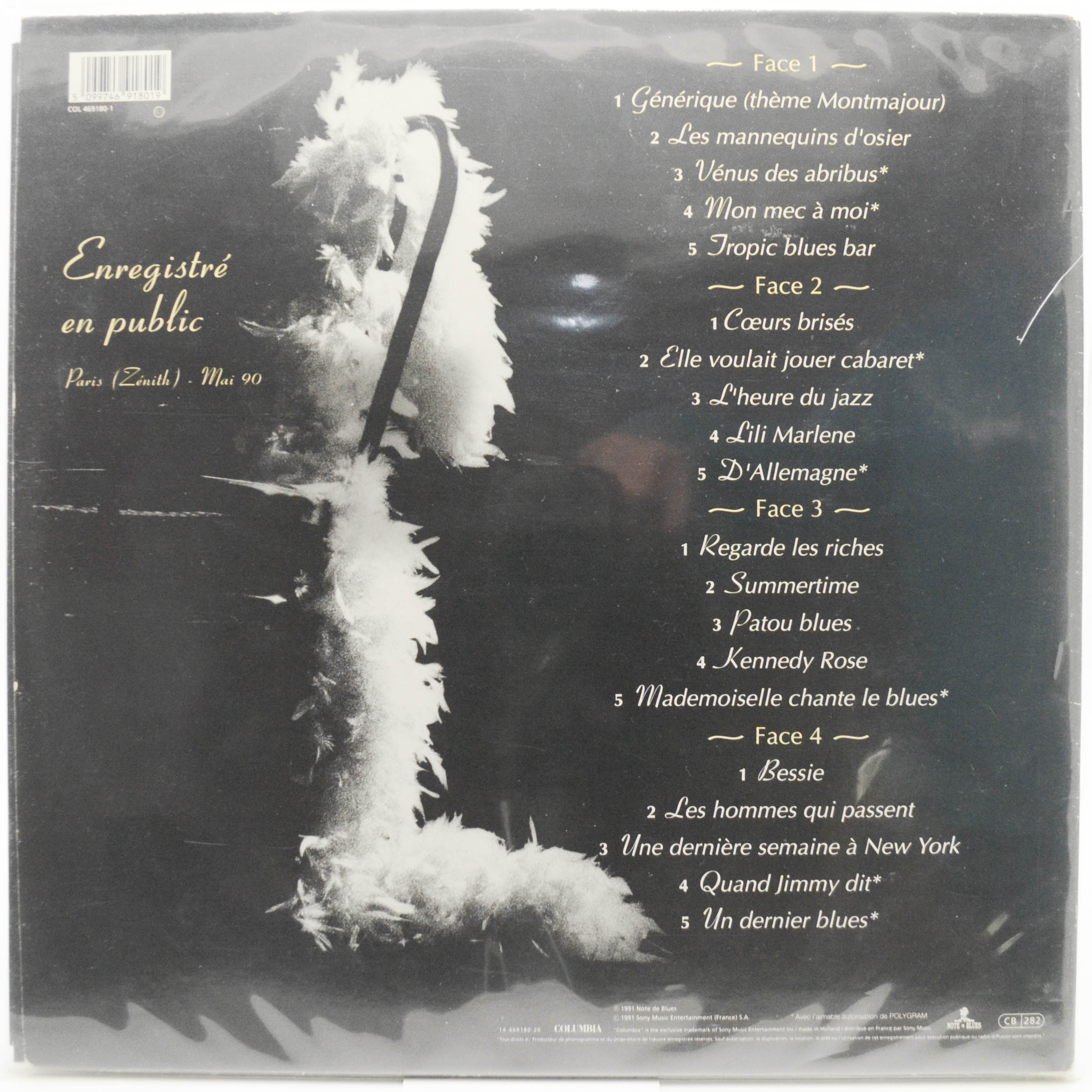 Patricia Kaas — Carnets De Scène (2LP), 1991