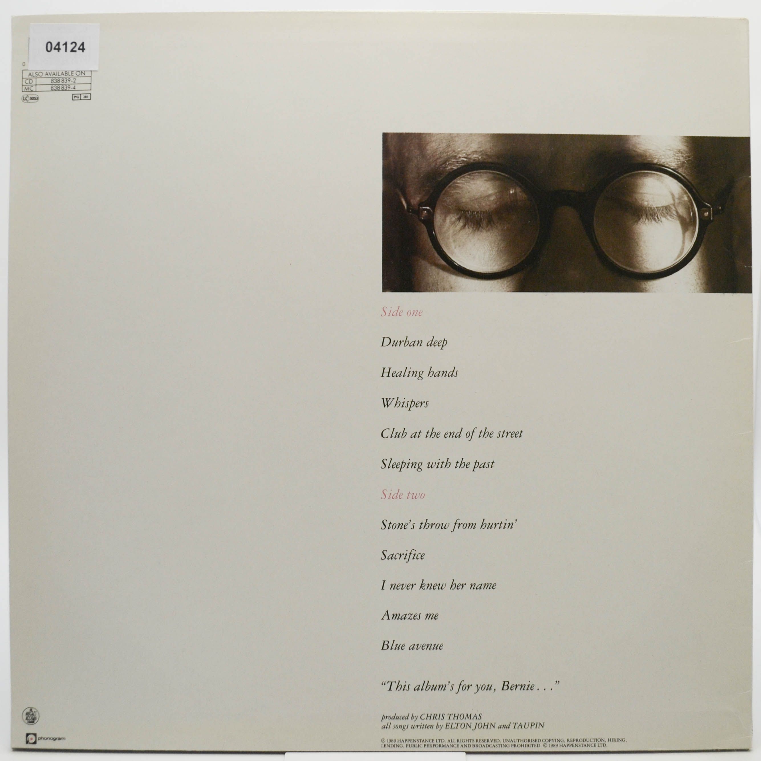 Elton John — Sleeping With The Past, 1989