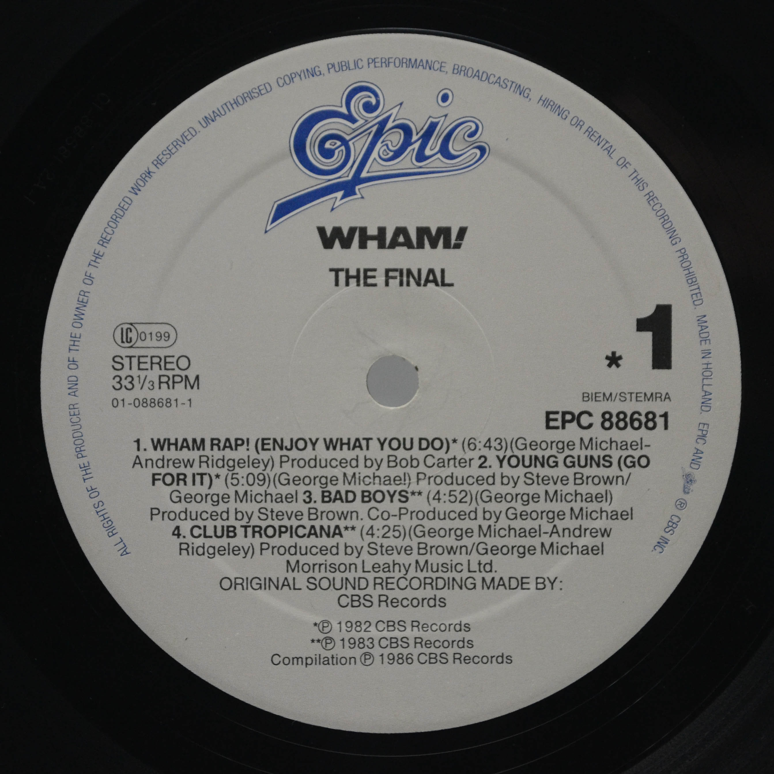 Wham! — The Final (2LP), 1986