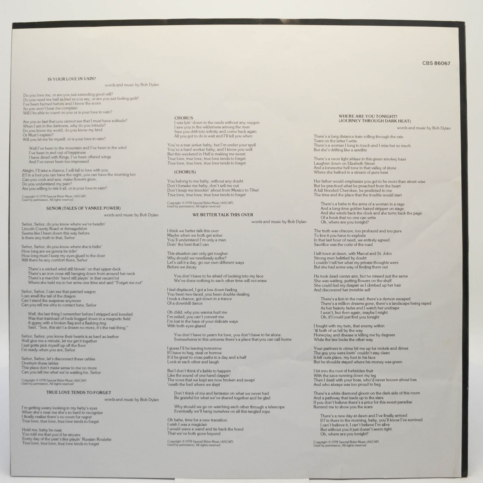 Bob Dylan — Street-Legal, 1978