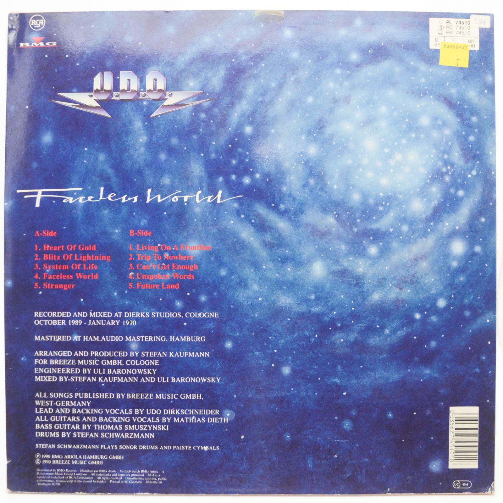 U.D.O. — Faceless World, 1990