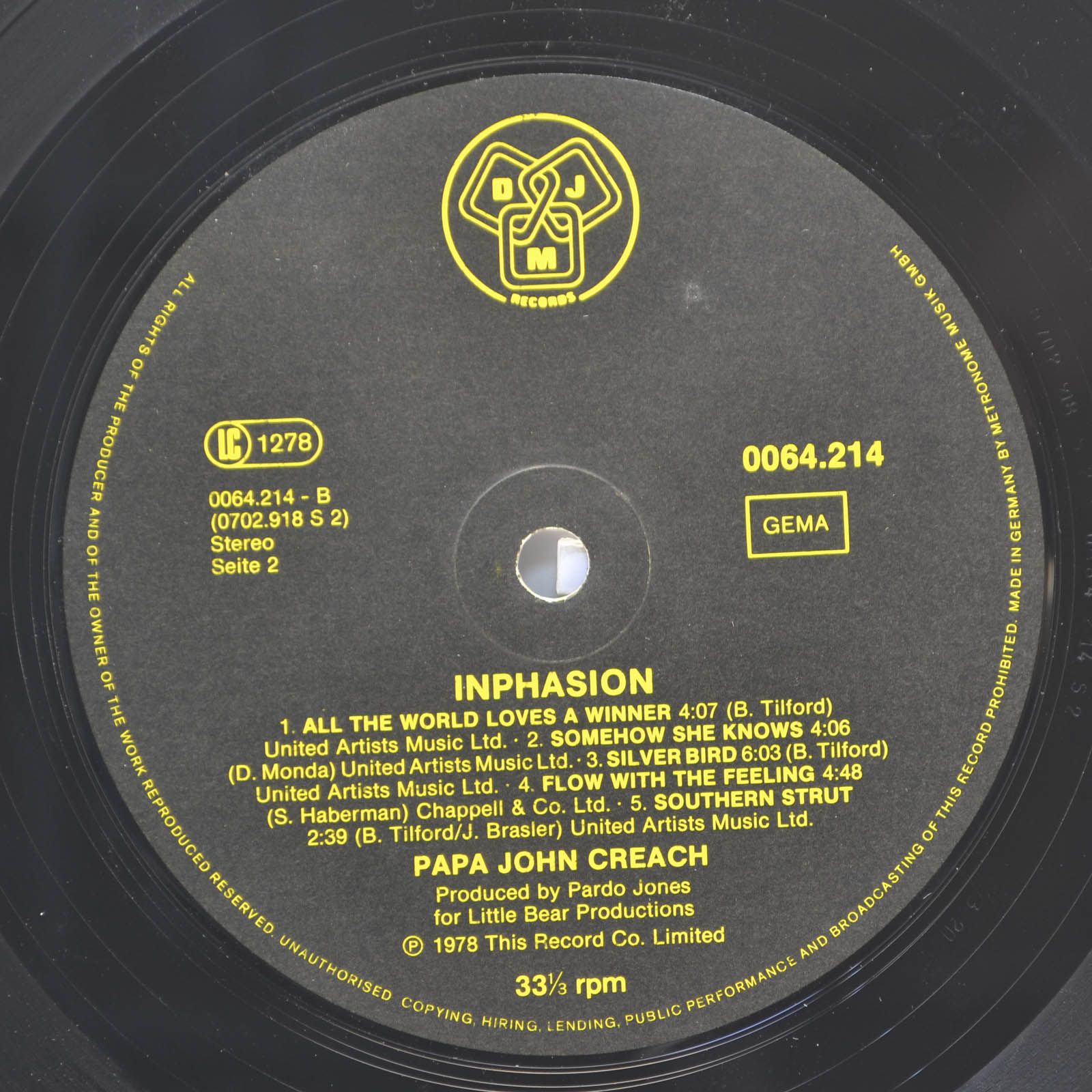 Papa John Creach — Inphasion, 1978