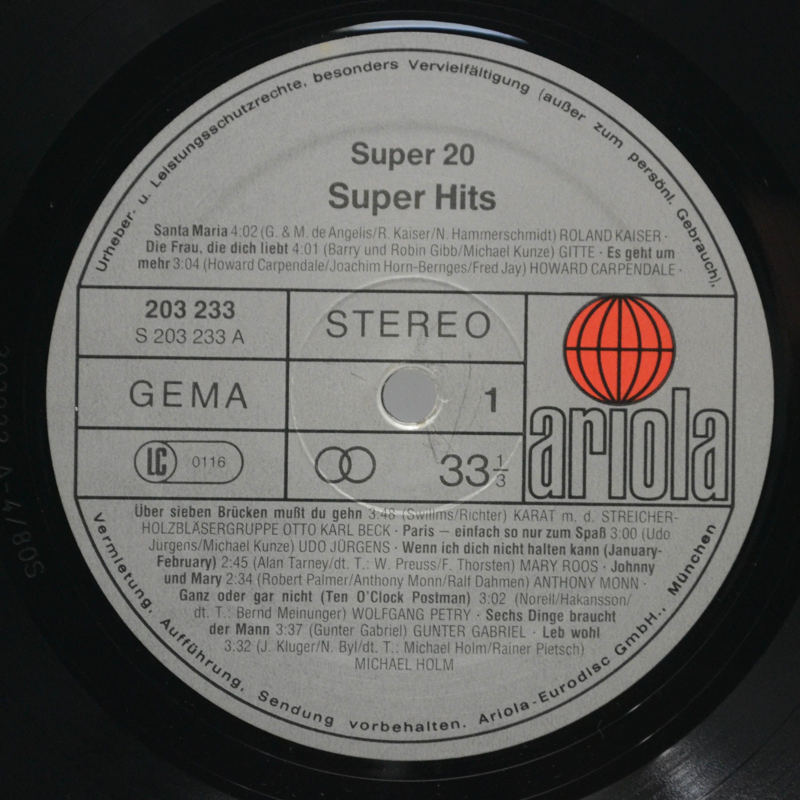 Various — Super 20 - Super Hits, 1980