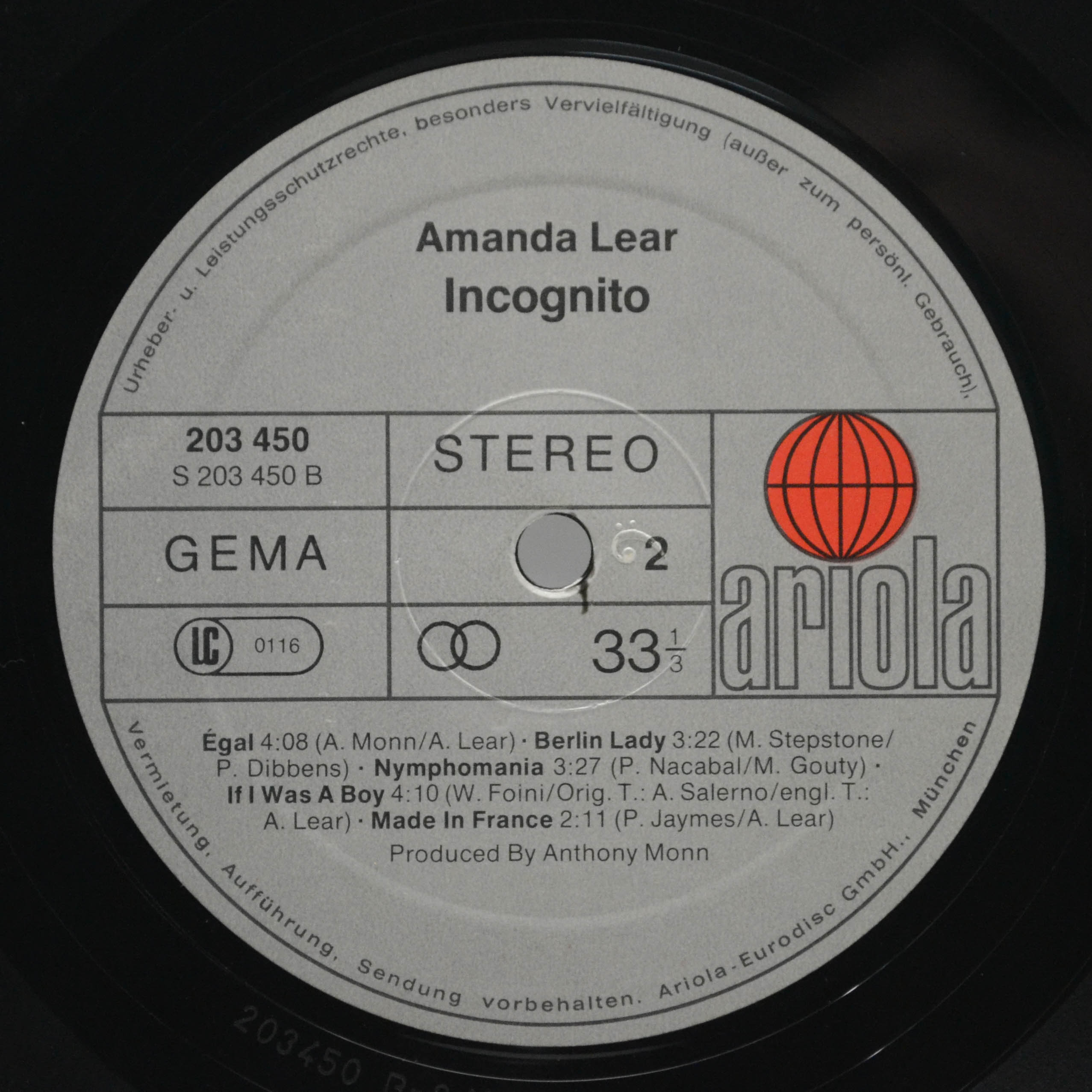 Amanda Lear — Incognito, 1981