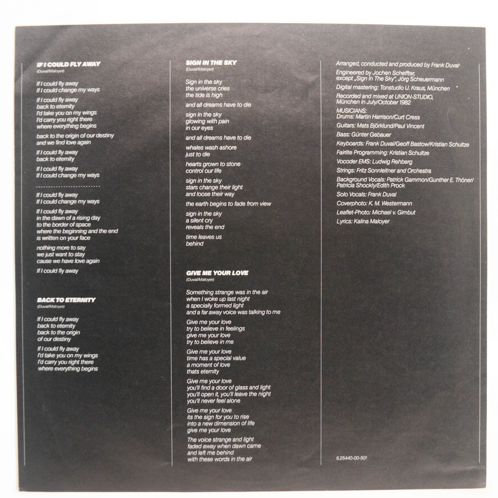 Frank Duval — If I Could Fly Away, 1983