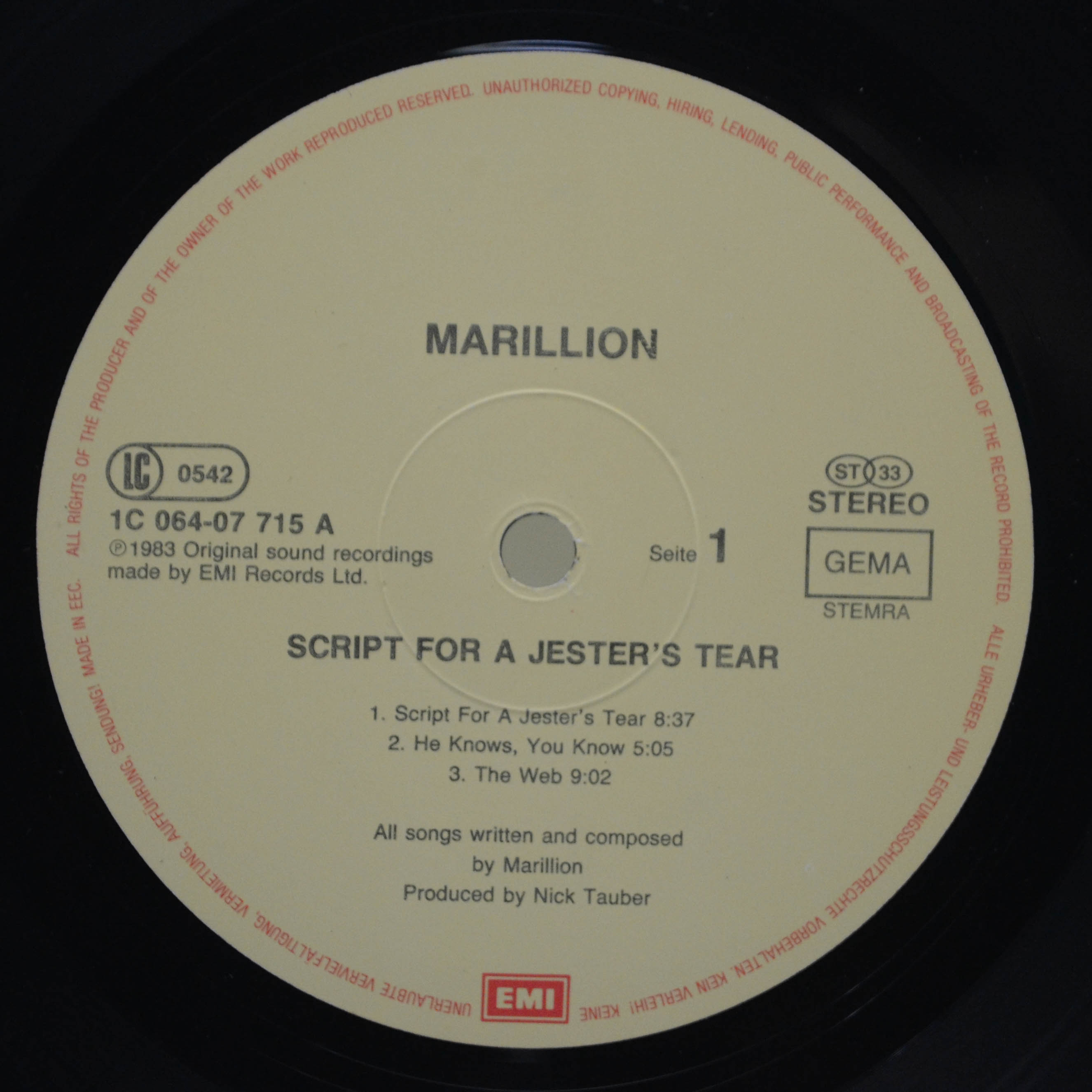 Marillion — Script For A Jester's Tear, 1983