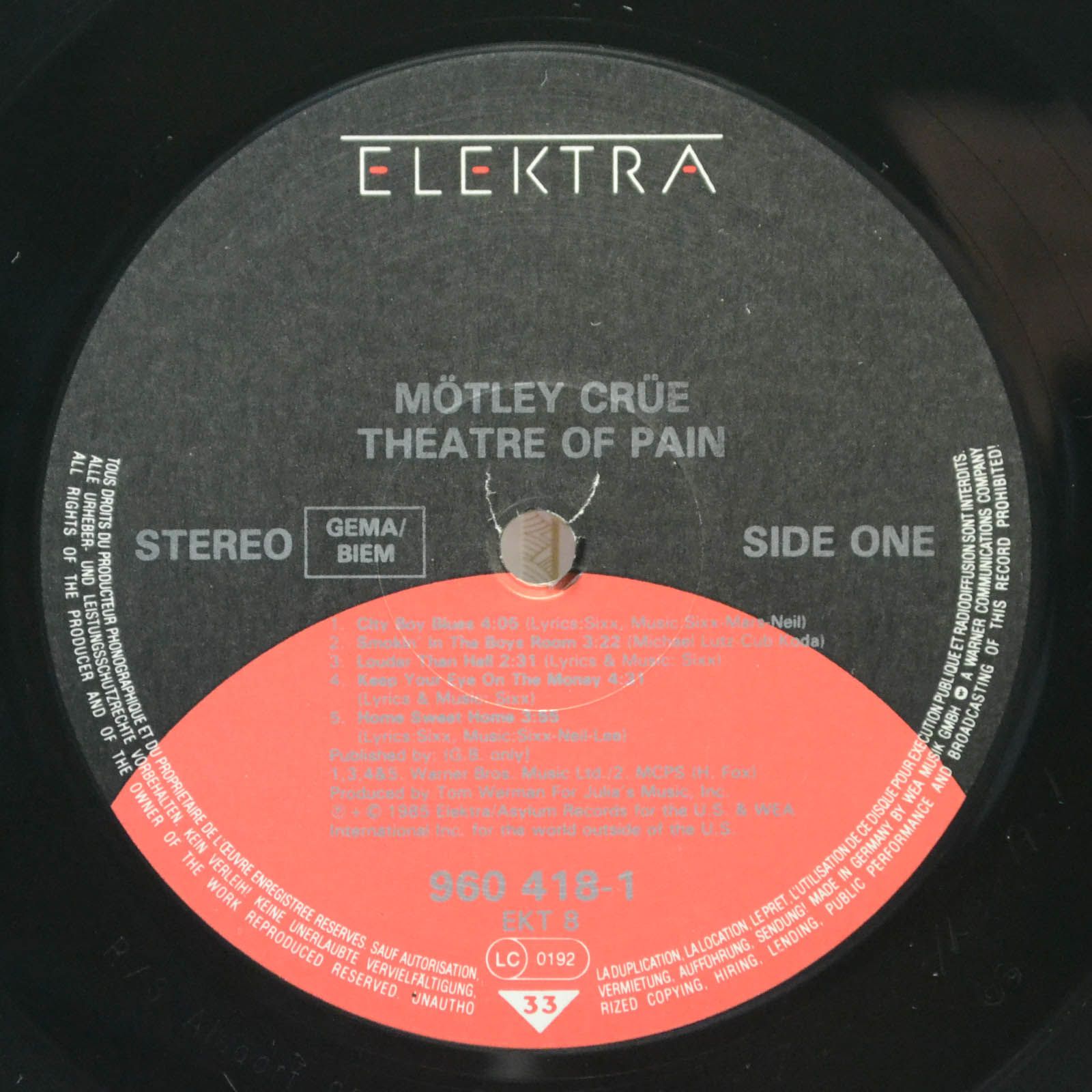 Mötley Crüe — Theatre Of Pain, 1985