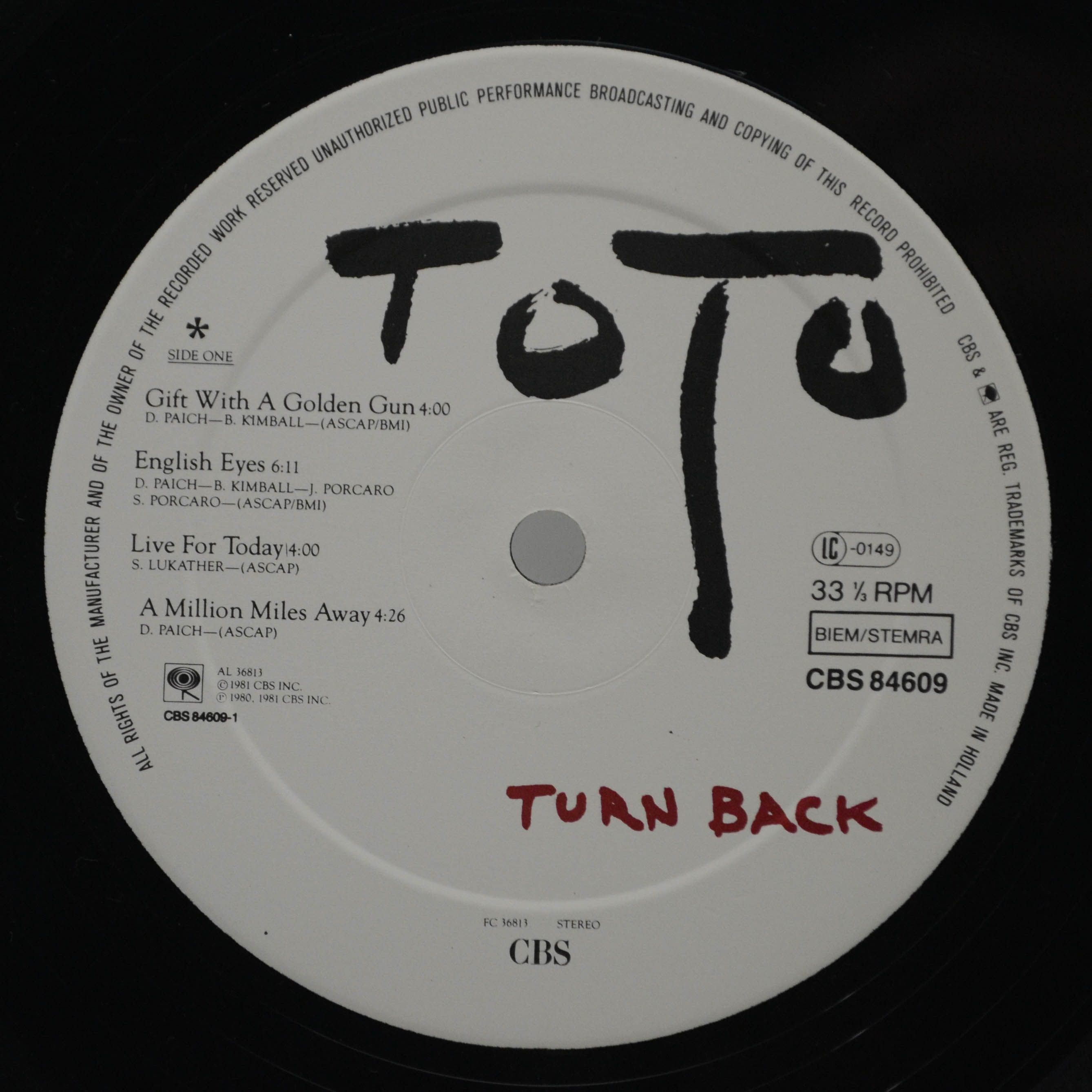 Toto — Turn Back, 1981