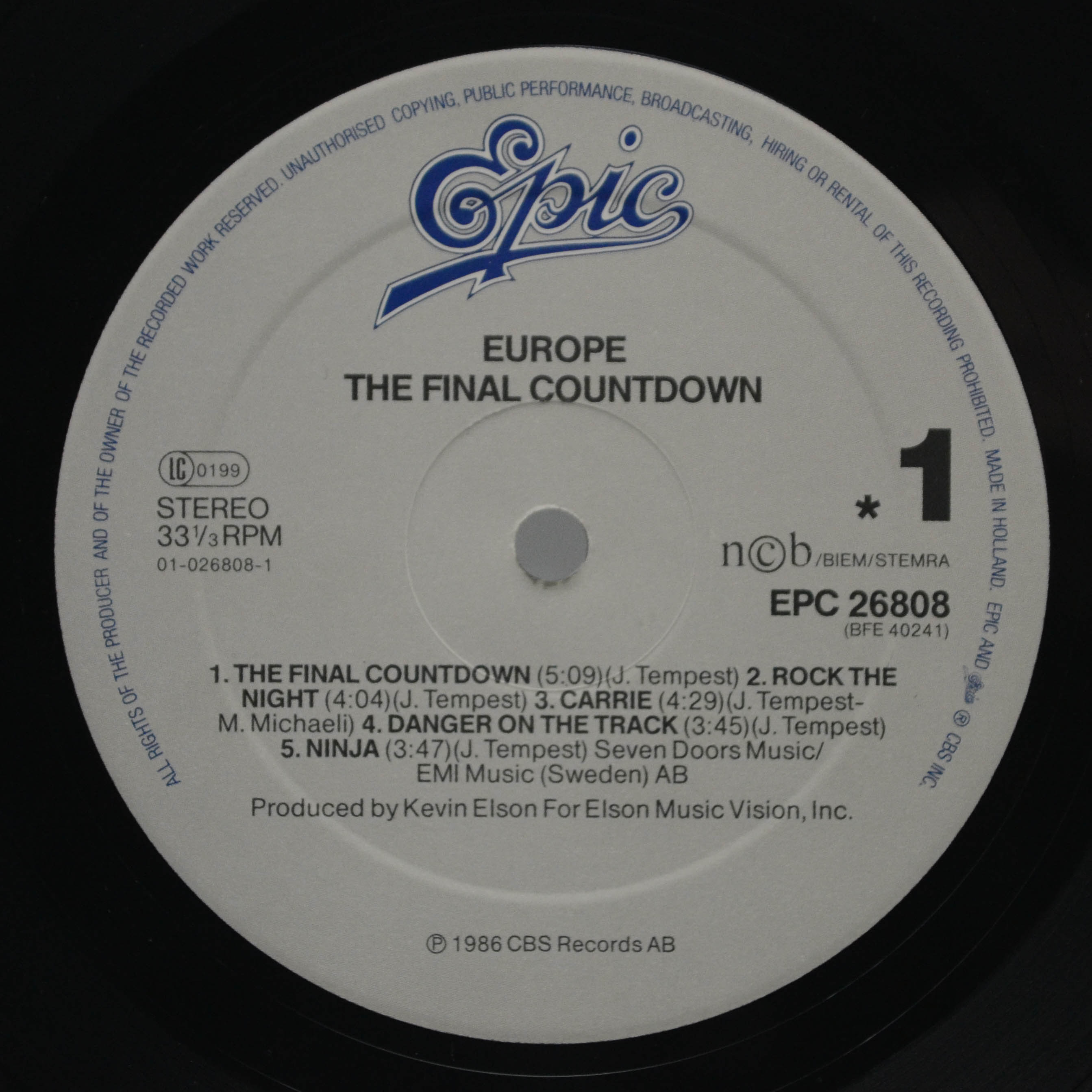 Europe — The Final Countdown, 1986