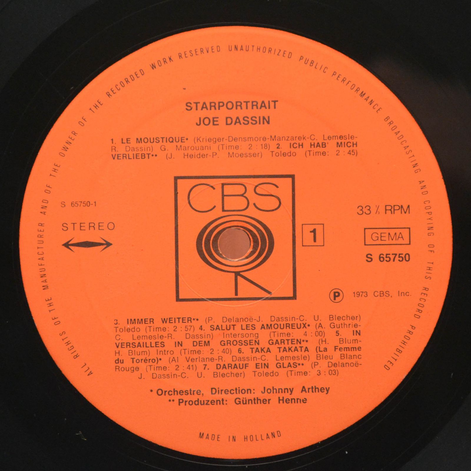 Joe Dassin — Starportrait, 1973