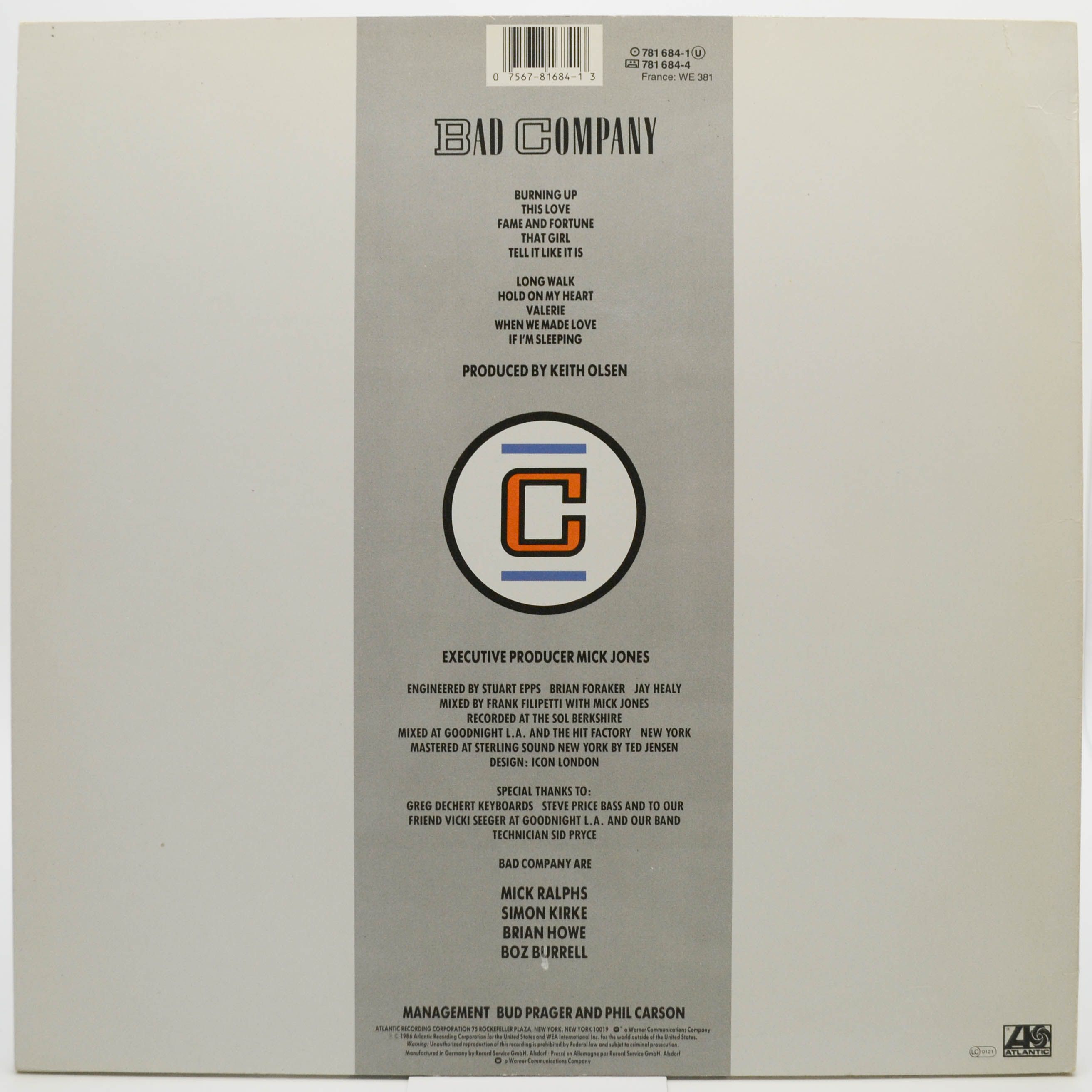 Bad Company — Fame And Fortune, 1986