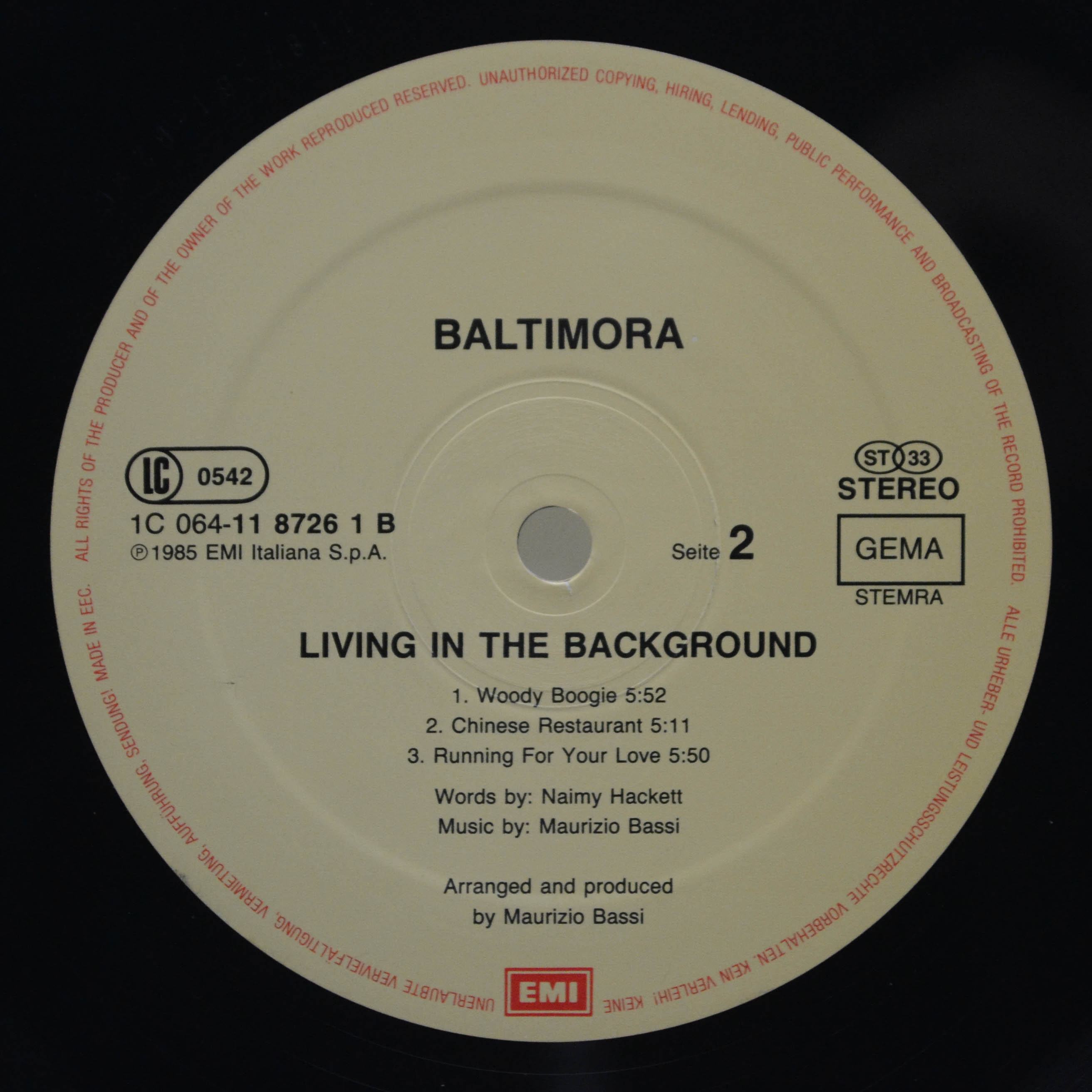 Baltimora — Living In The Background, 1985