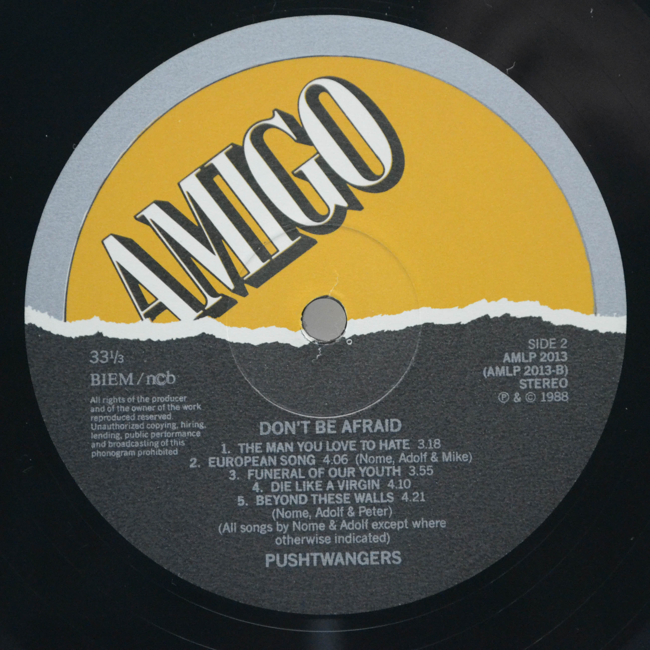 Pushtwangers — Don't Be Afraid, 1988