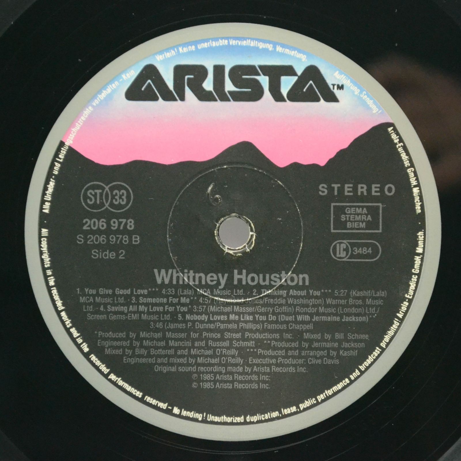 Whitney Houston — Whitney Houston, 1985