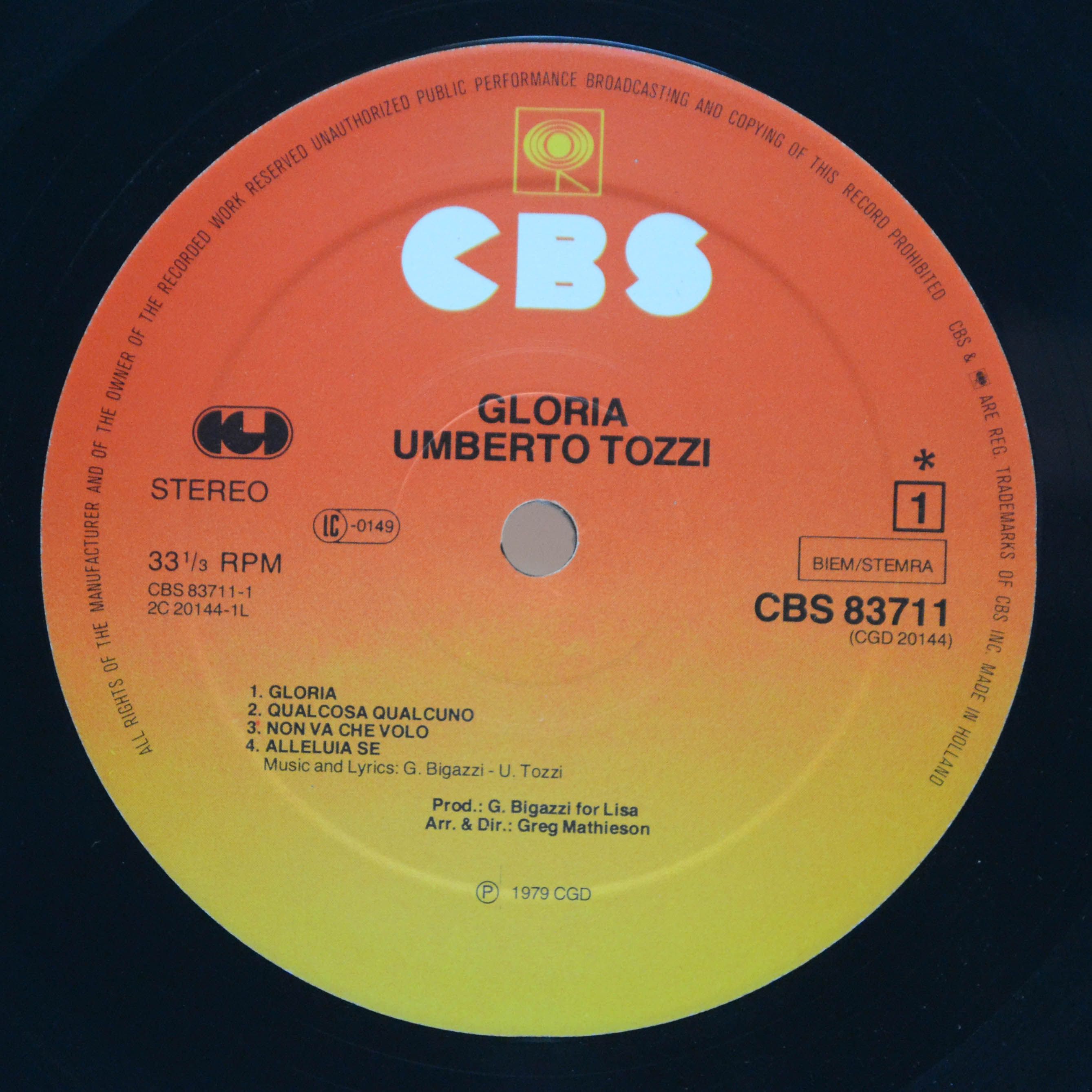 Umberto Tozzi — Gloria, 1979