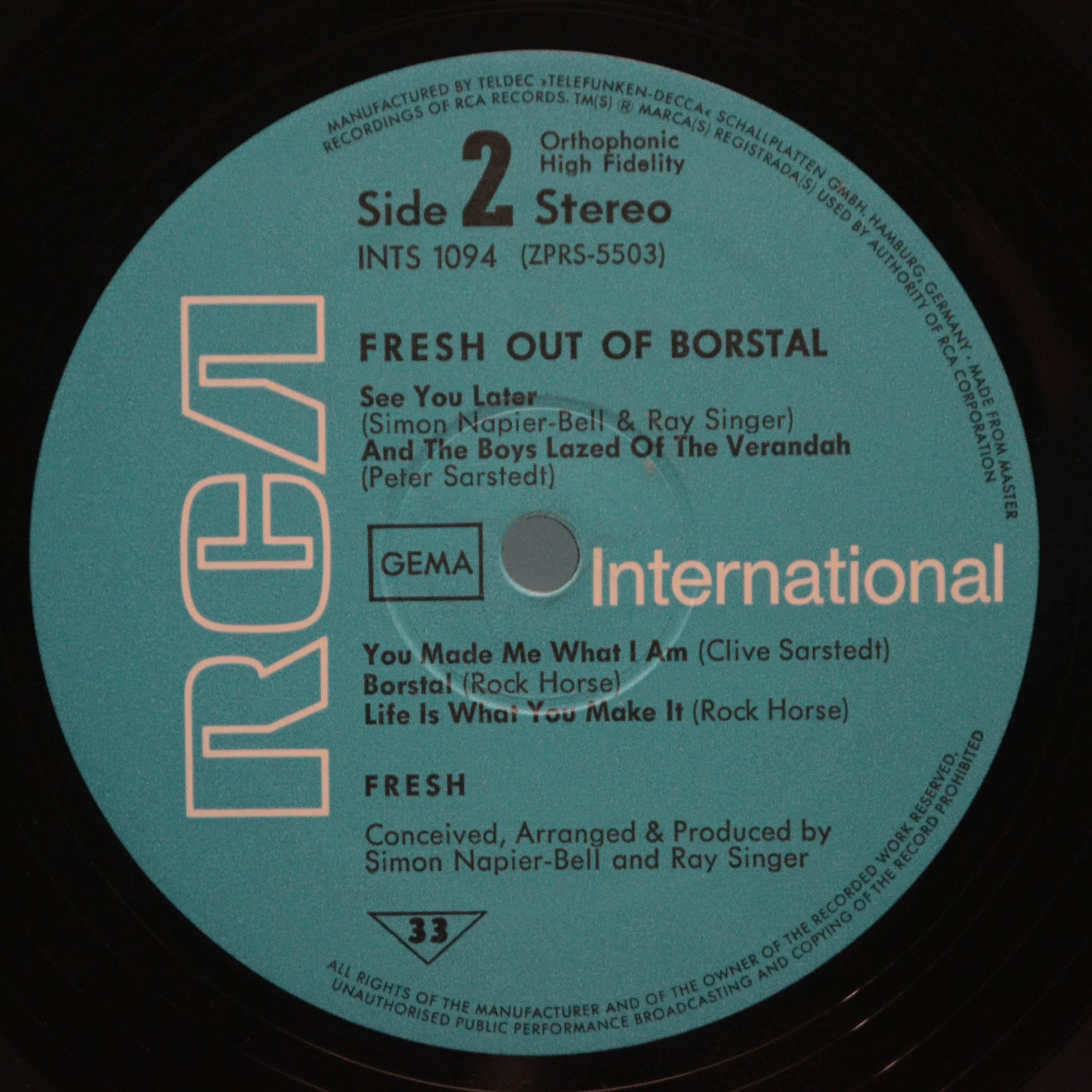 Fresh — Fresh Out Of Borstal, 1972