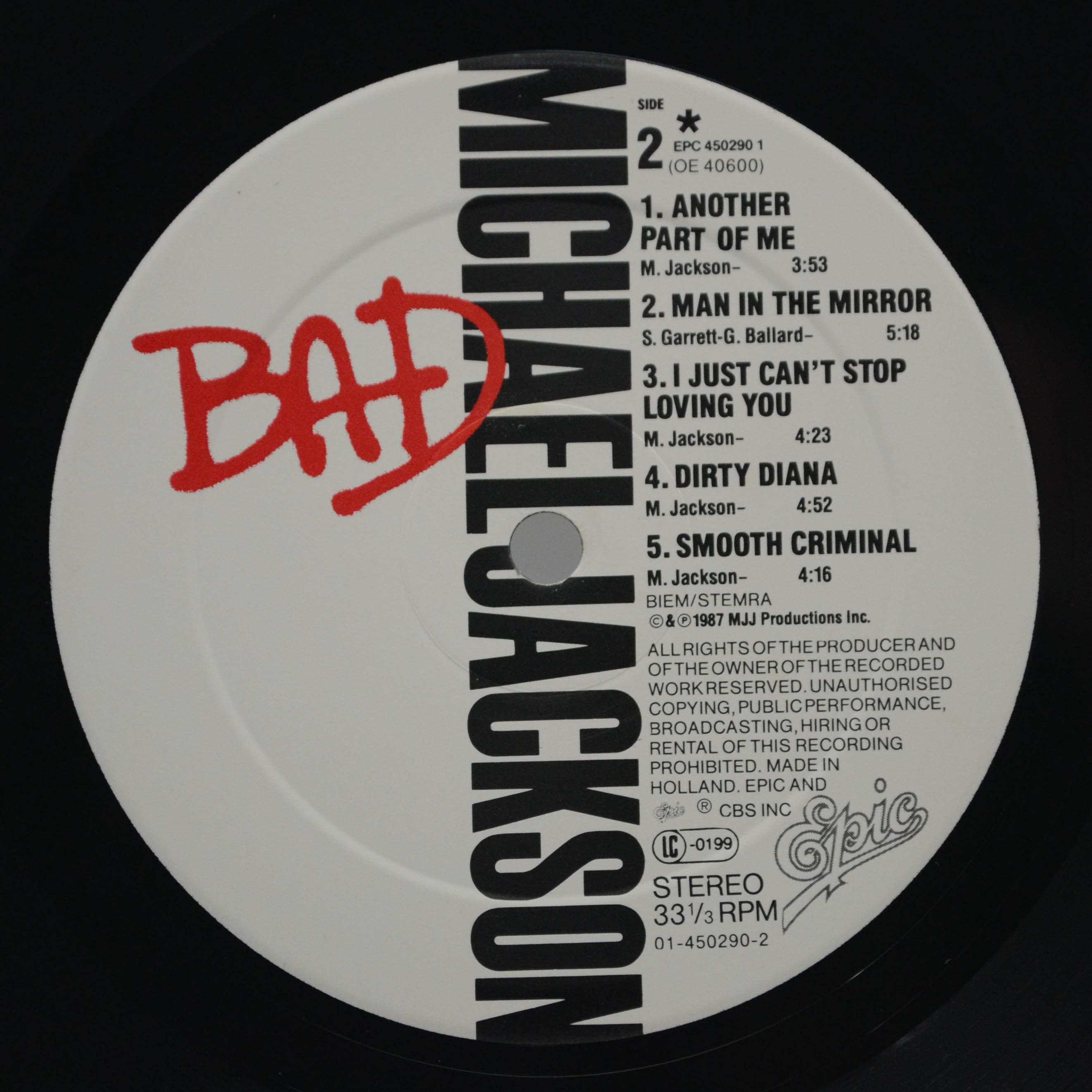 Michael Jackson — Bad, 1987