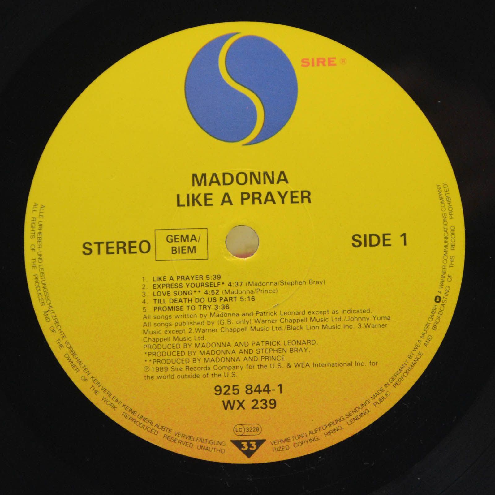 Madonna — Like A Prayer, 1989