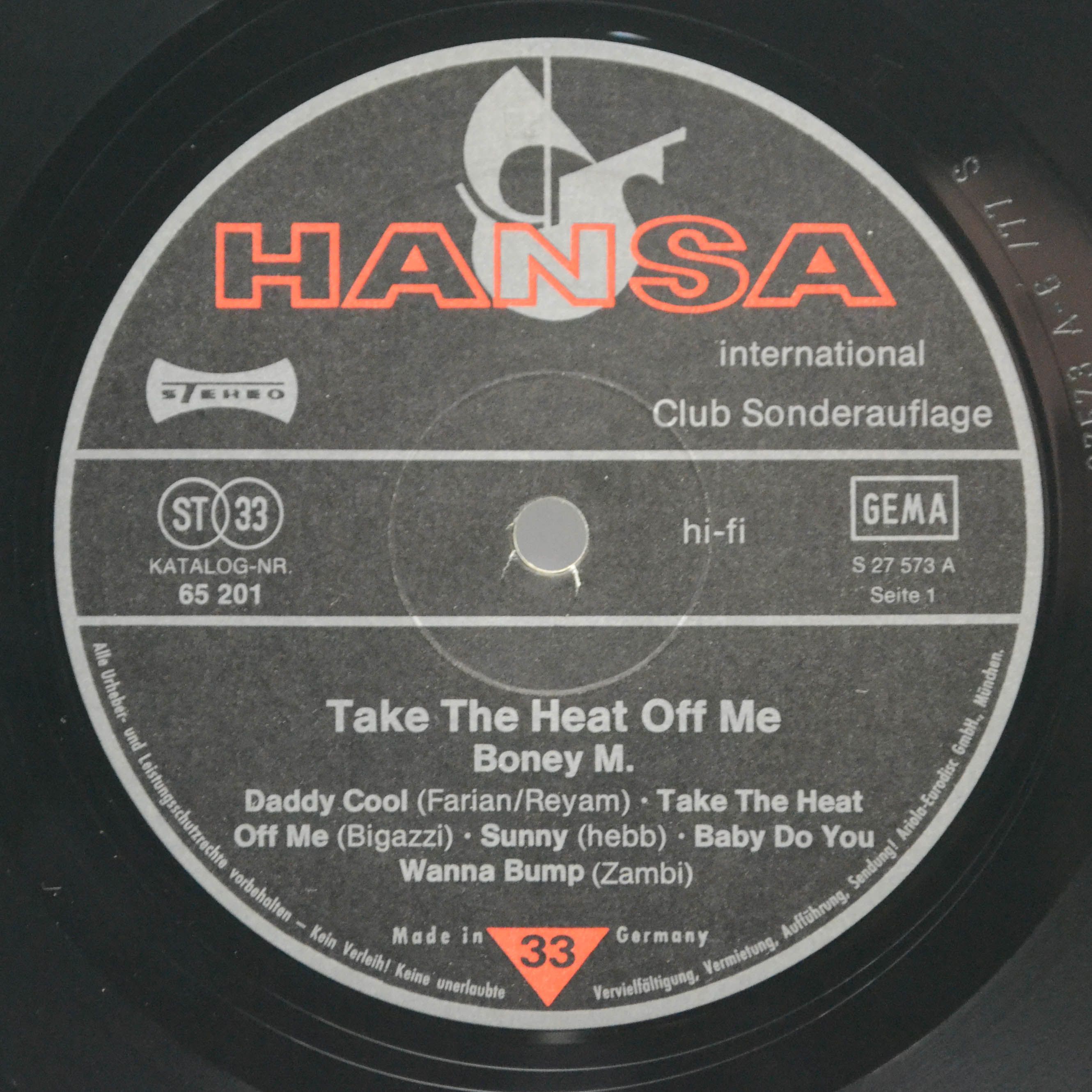 Boney M. — Take The Heat Off Me, 1977
