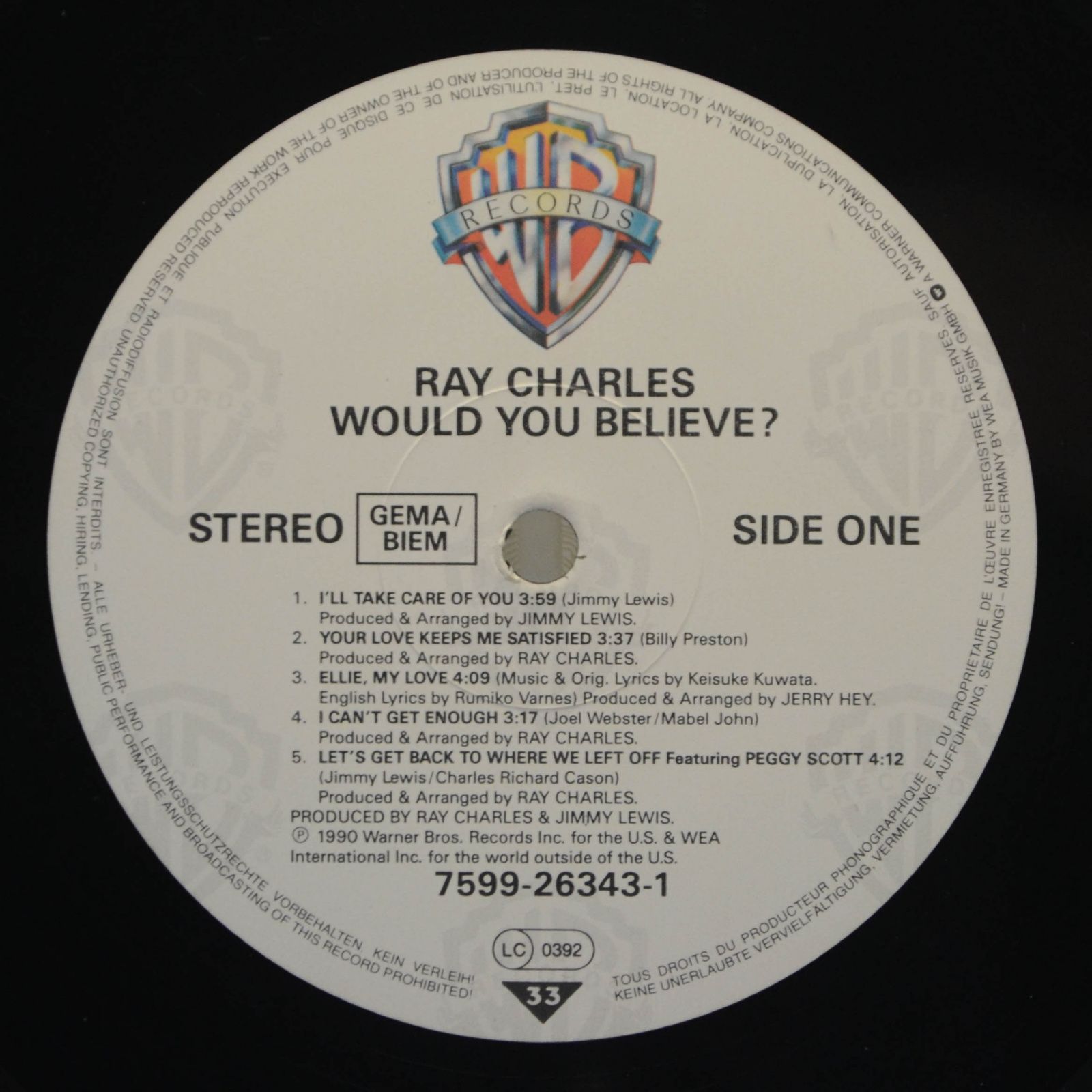 Ray Charles — Would You Believe ?, 1990