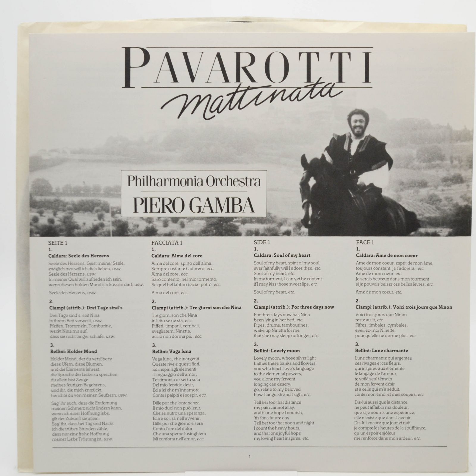 Luciano Pavarotti — Mattinata (booklet), 1983