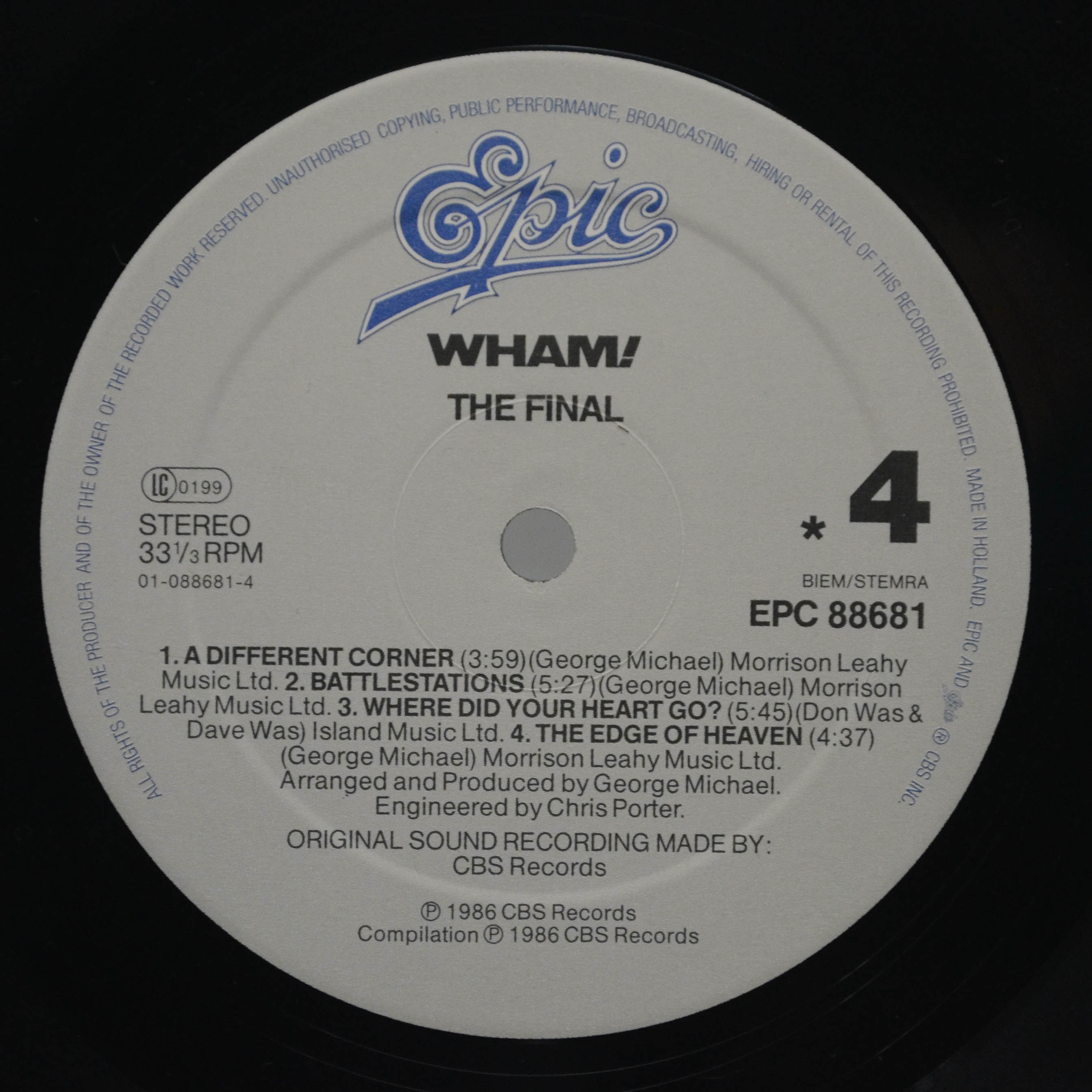 Wham! — The Final (2LP), 1986