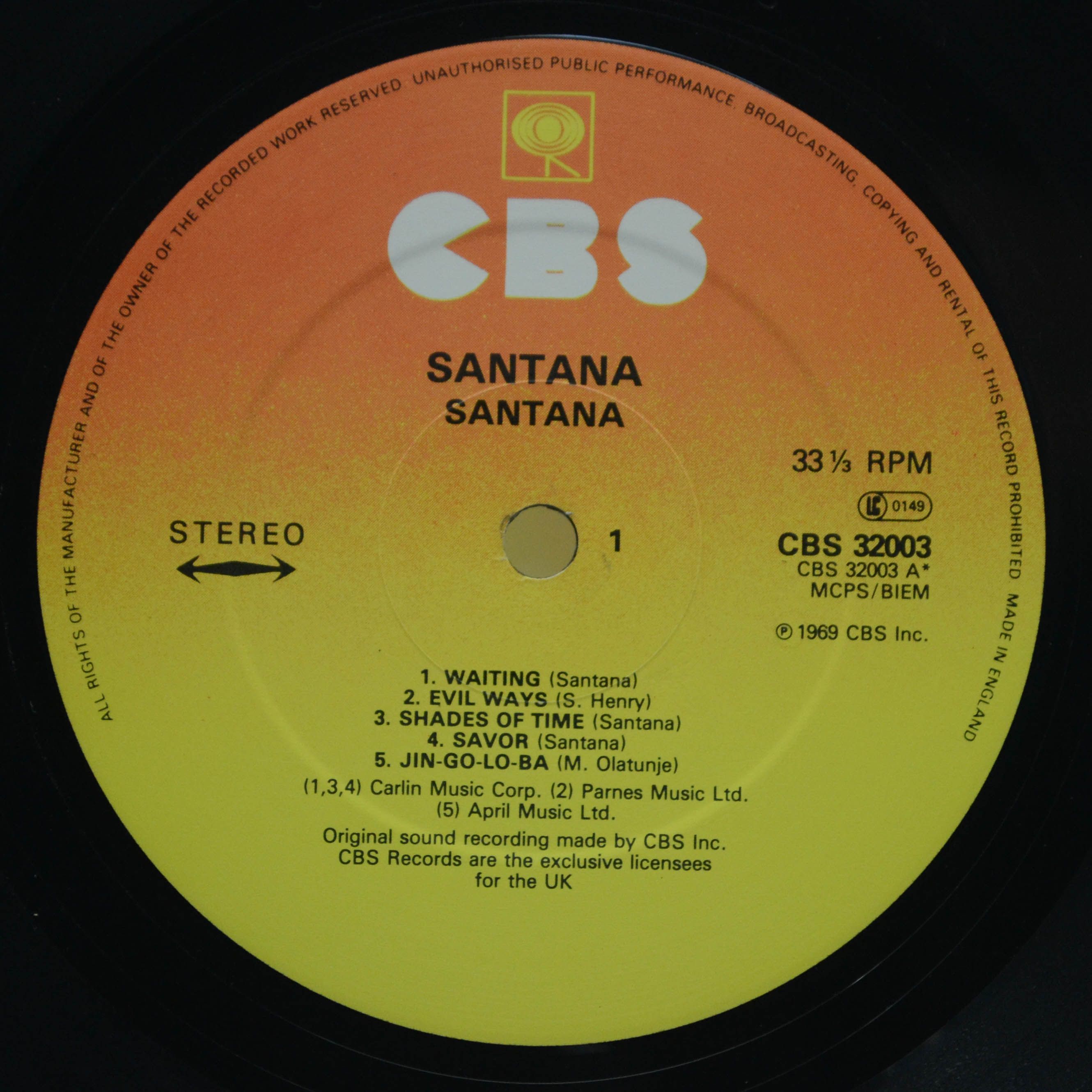 Santana — Santana (UK), 1969