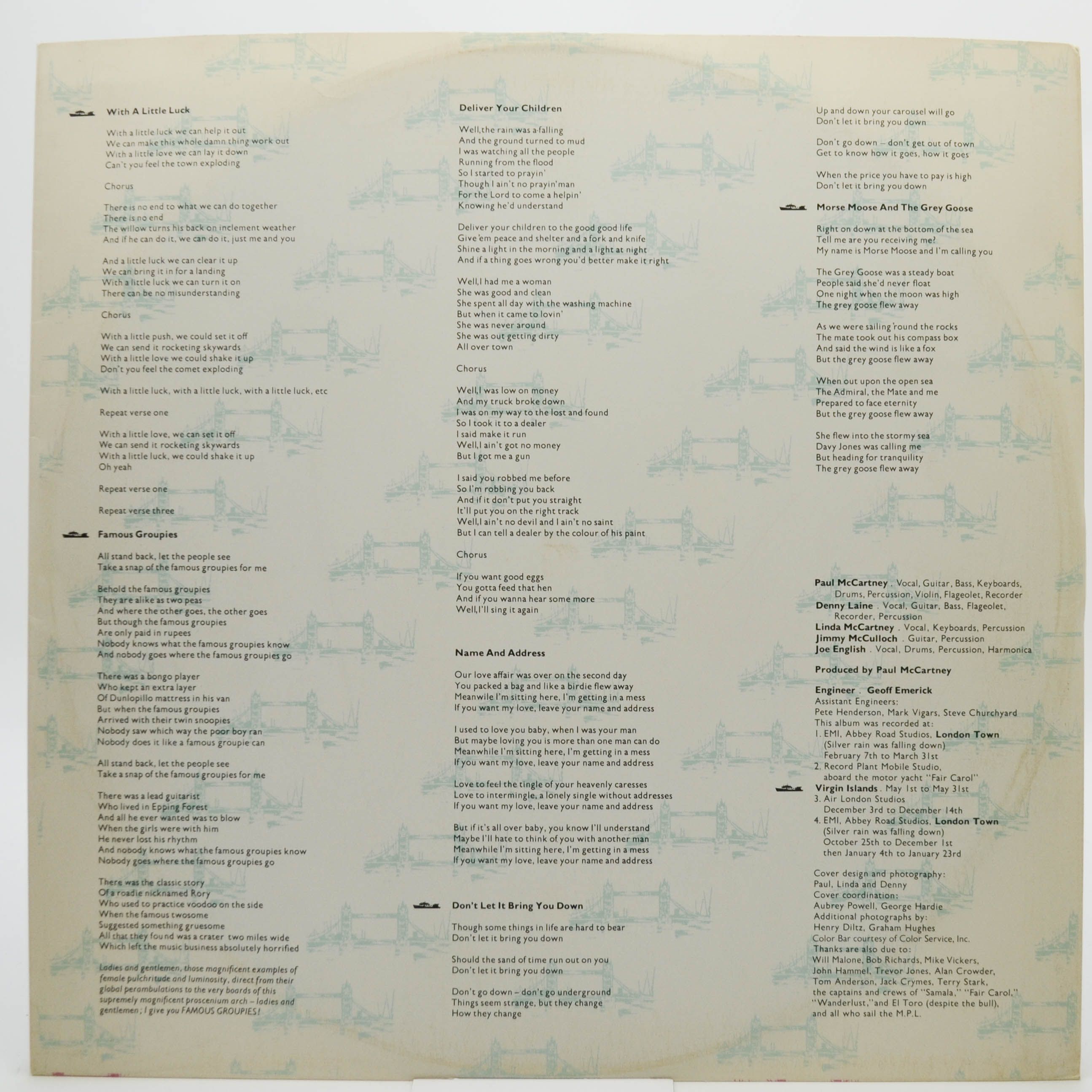 Wings — London Town (poster), 1978