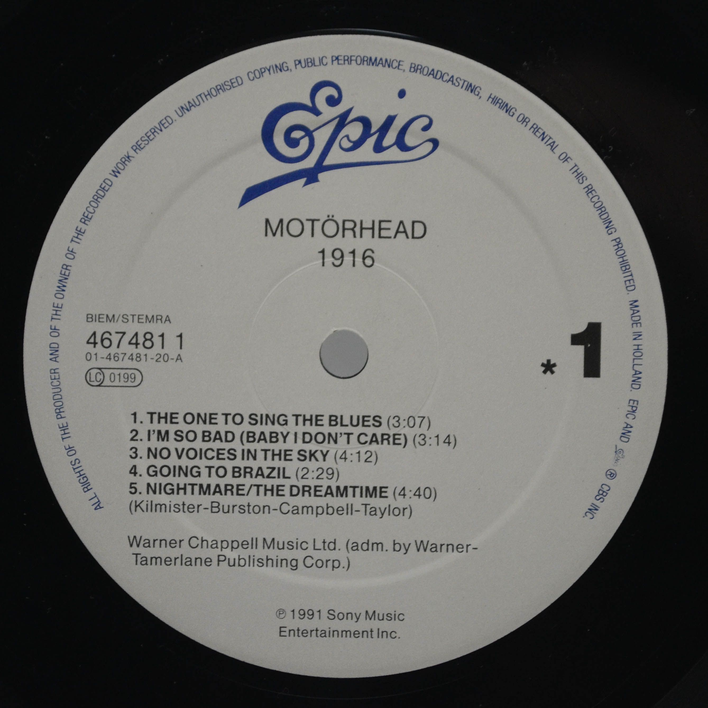 Motörhead — 1916, 1991