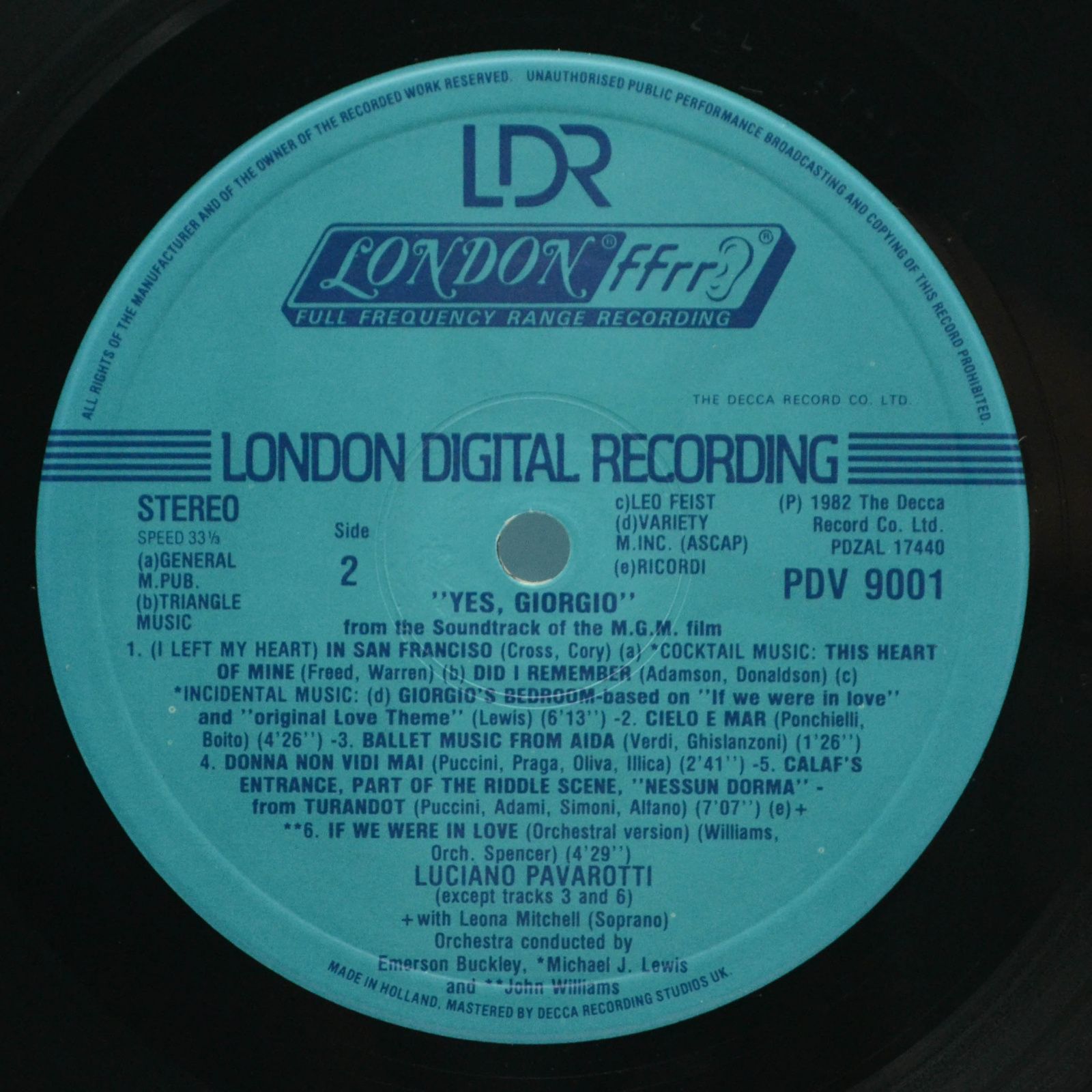 Luciano Pavarotti — Yes, Giorgio, 1982