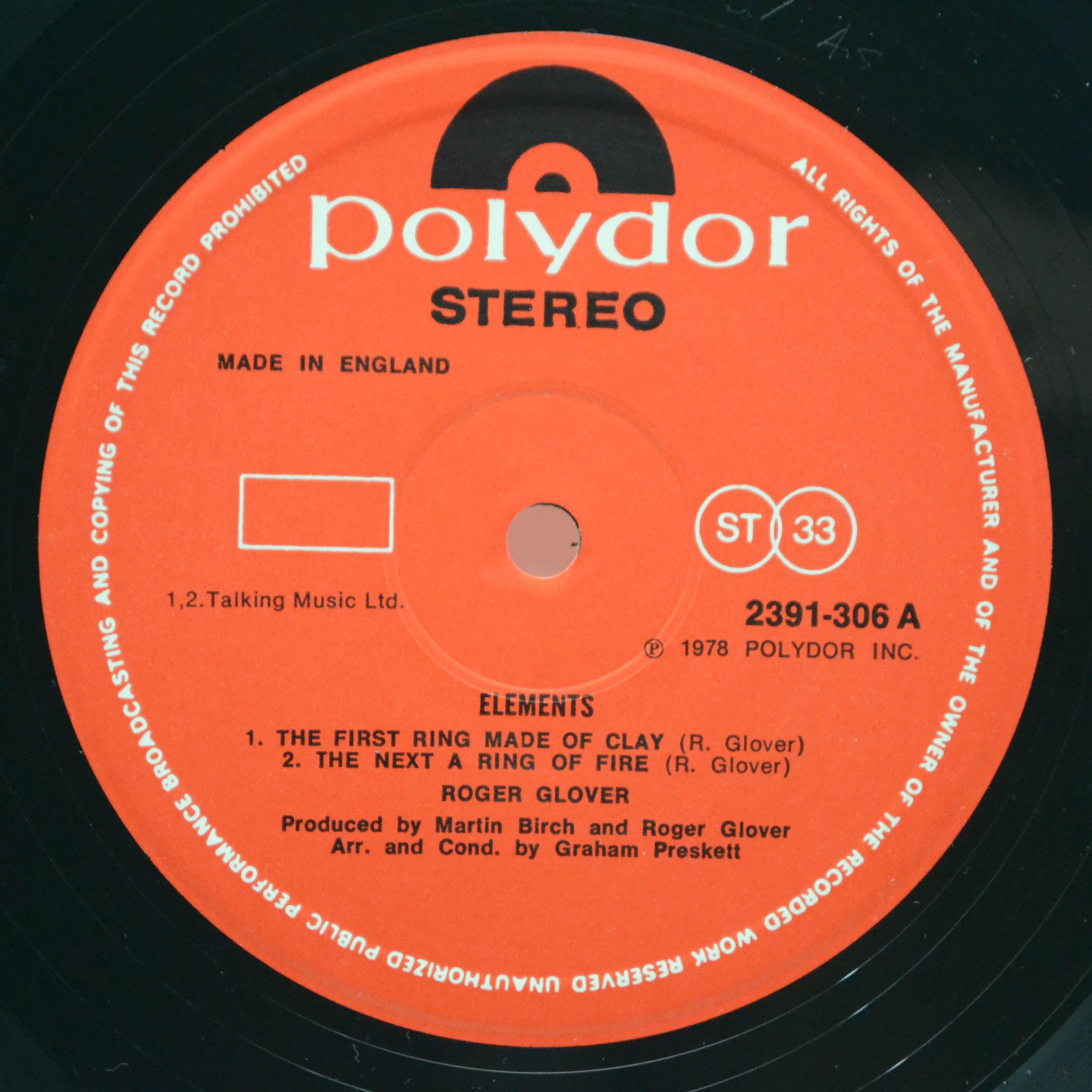 Roger Glover — Elements (1-st, UK), 1978