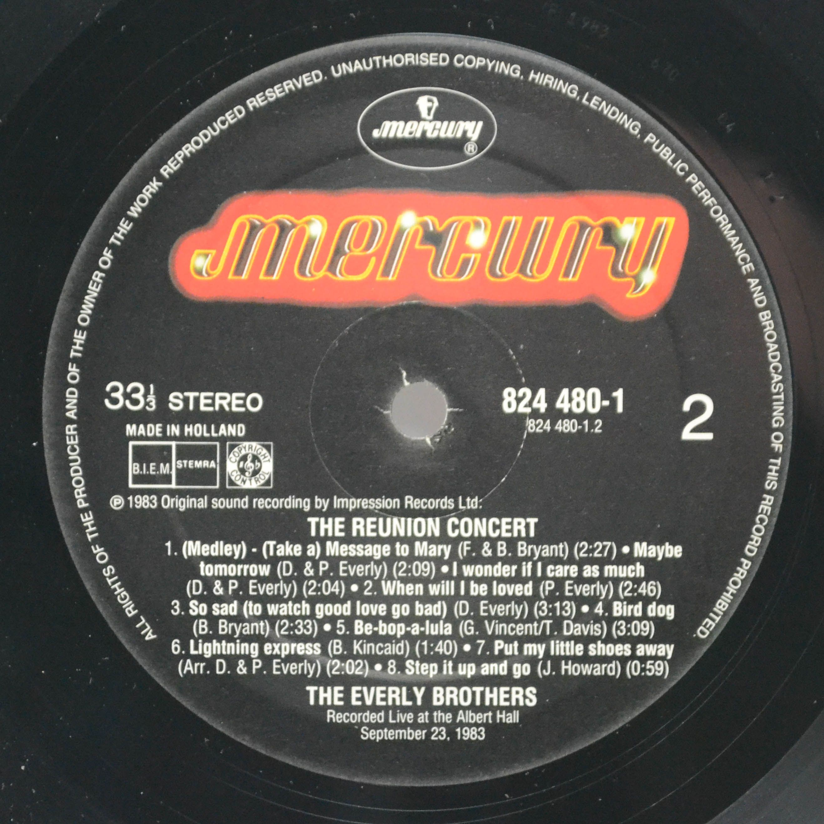 Everly Brothers — The Reunion Concert (2LP), 1983