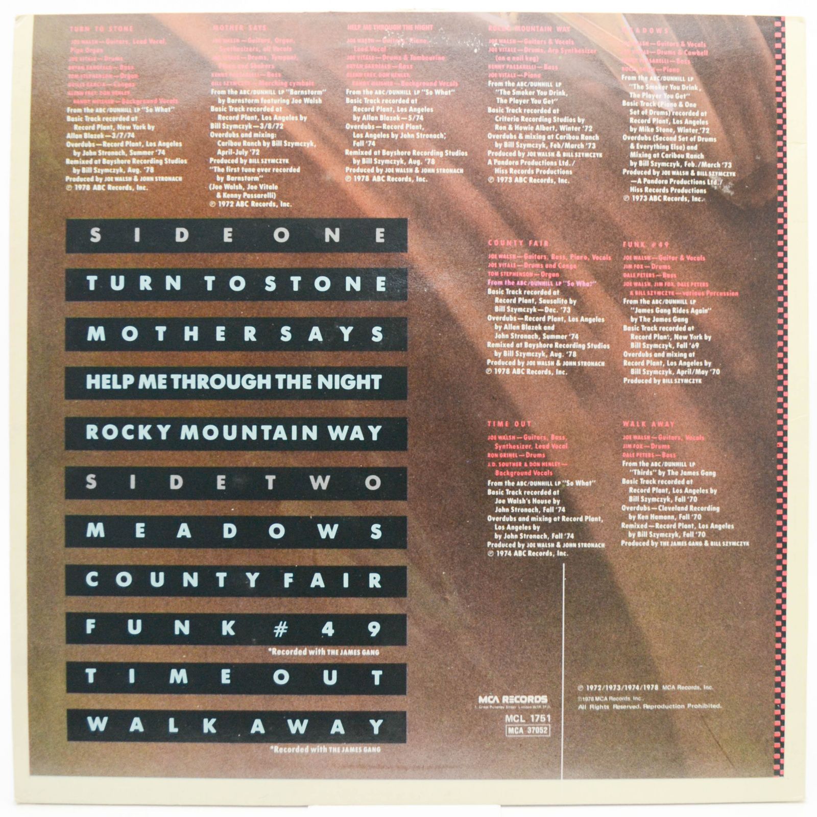 Joe Walsh — The Best Of Joe Walsh, 1978