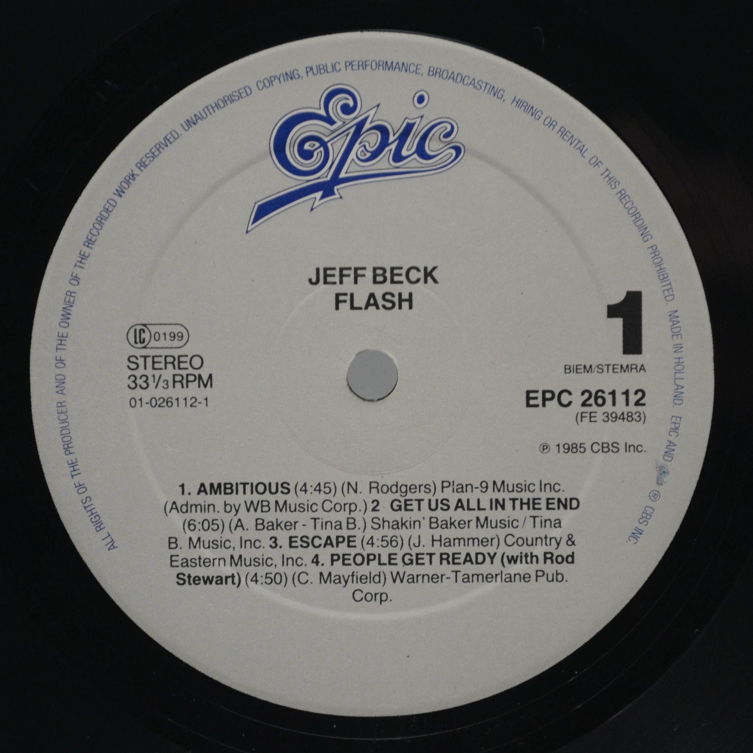Jeff Beck — Flash, 1985