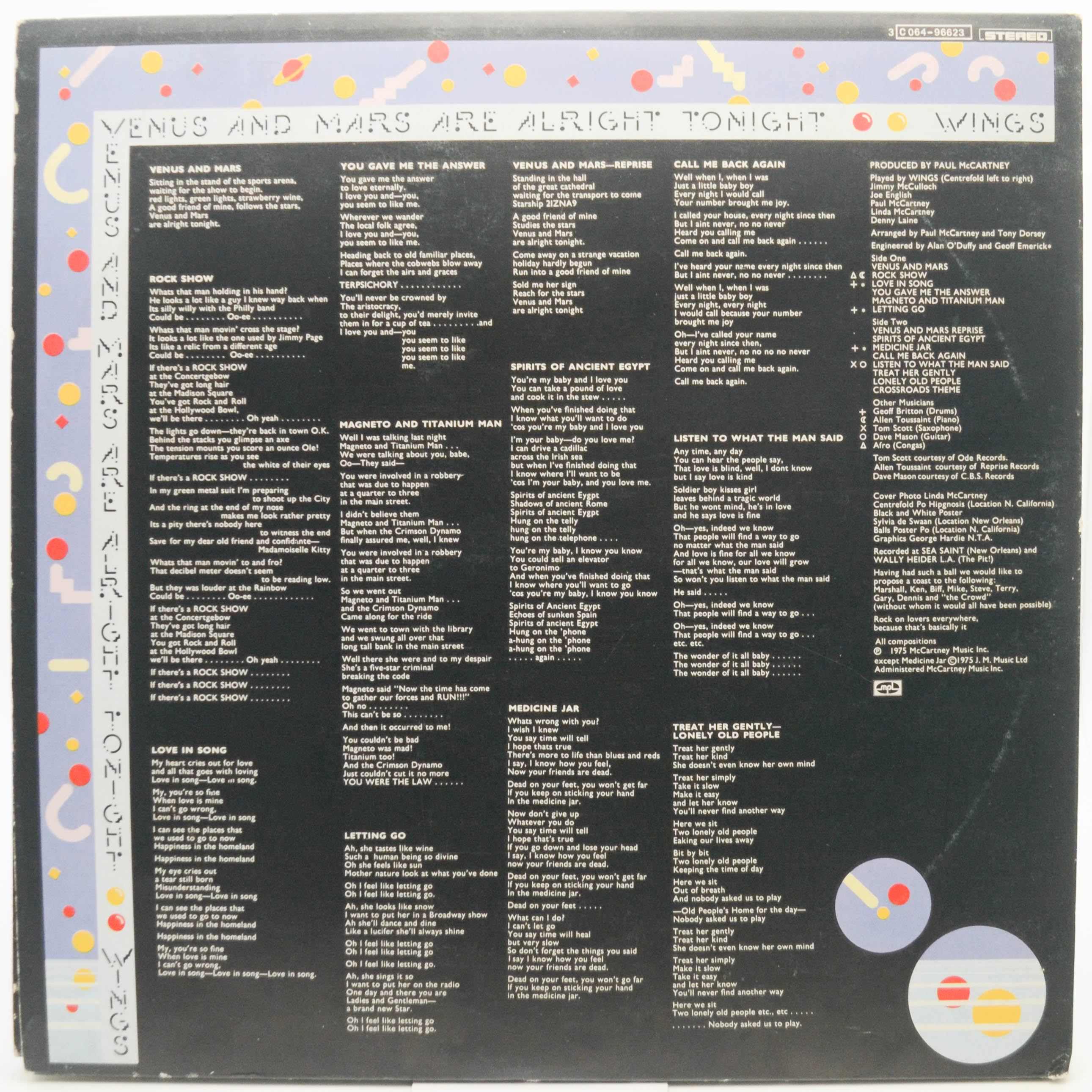 Wings — Venus And Mars (2 posters, 1 sticker), 1975