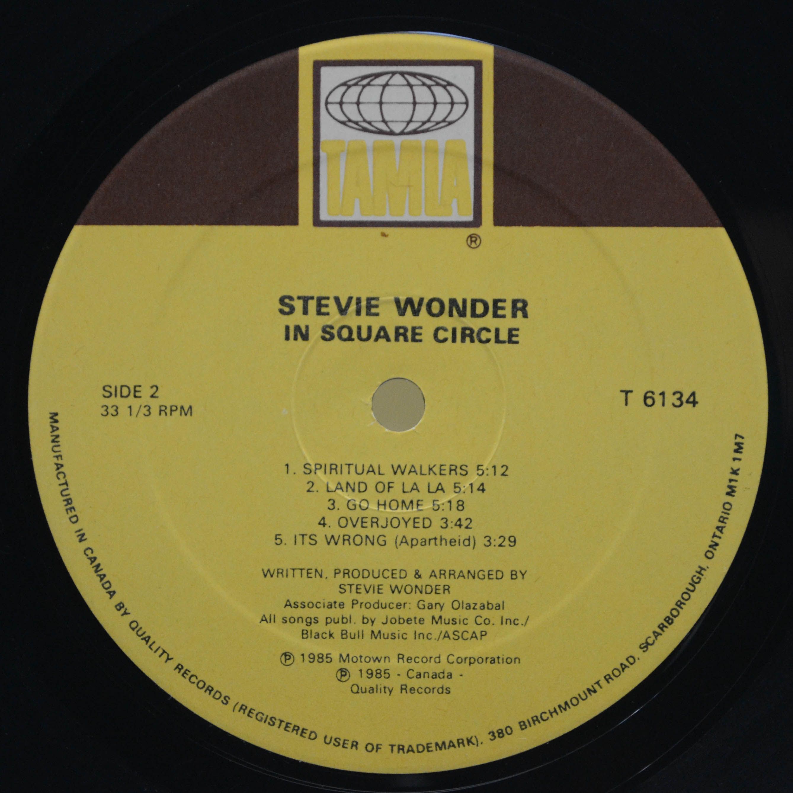 Stevie Wonder — In Square Circle (booklet), 1985