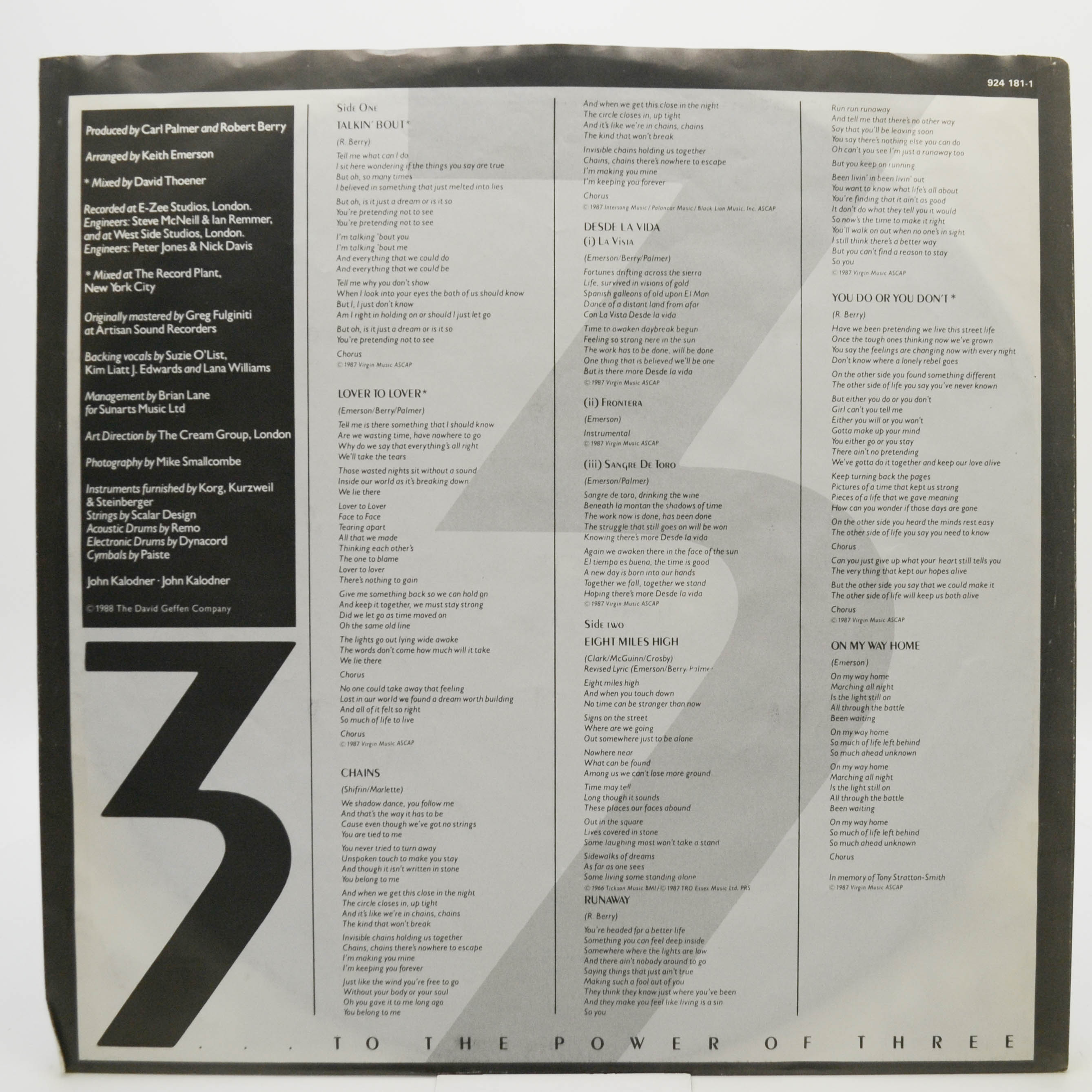 3 — … To The Power Of Three, 1988