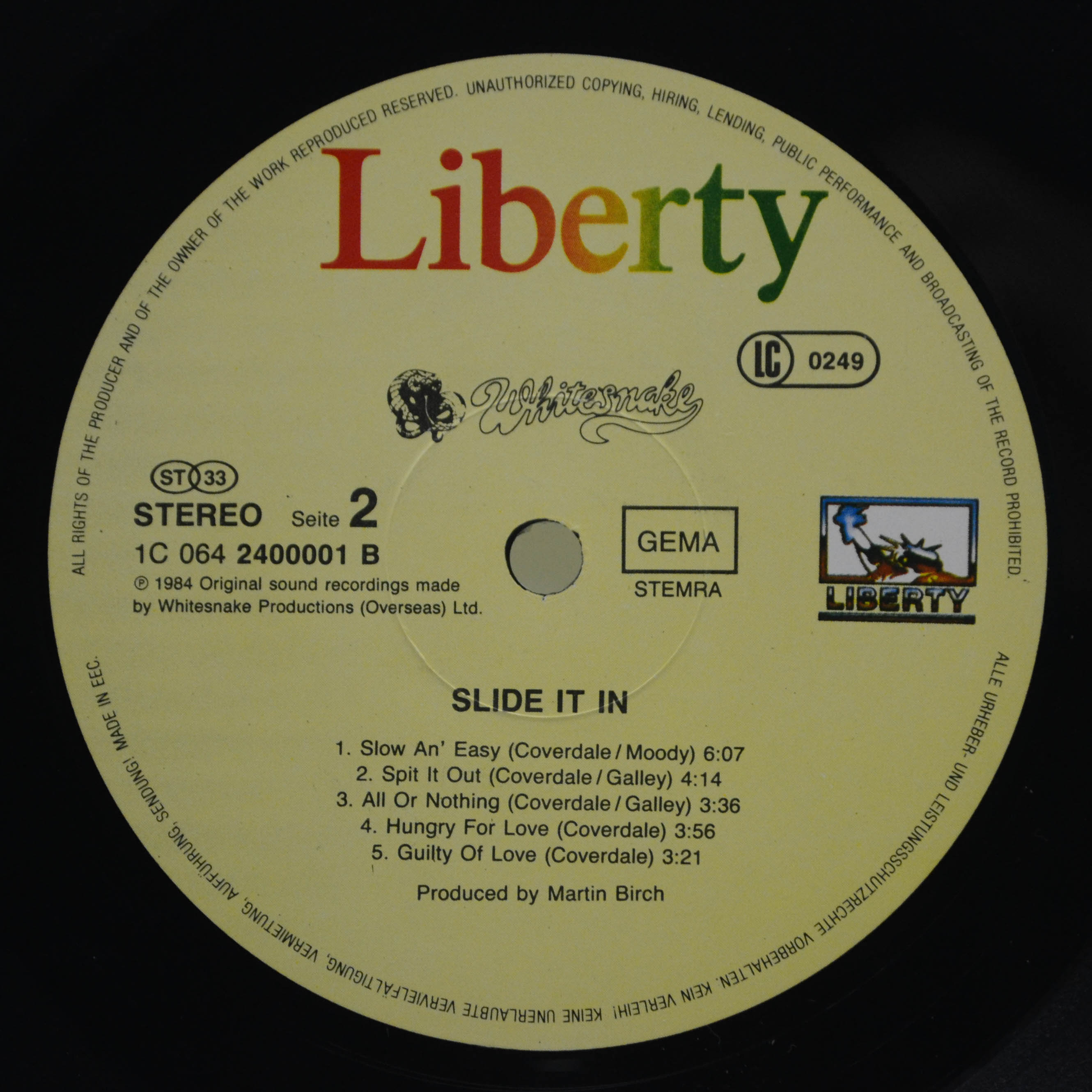 Whitesnake — Slide It In, 1984