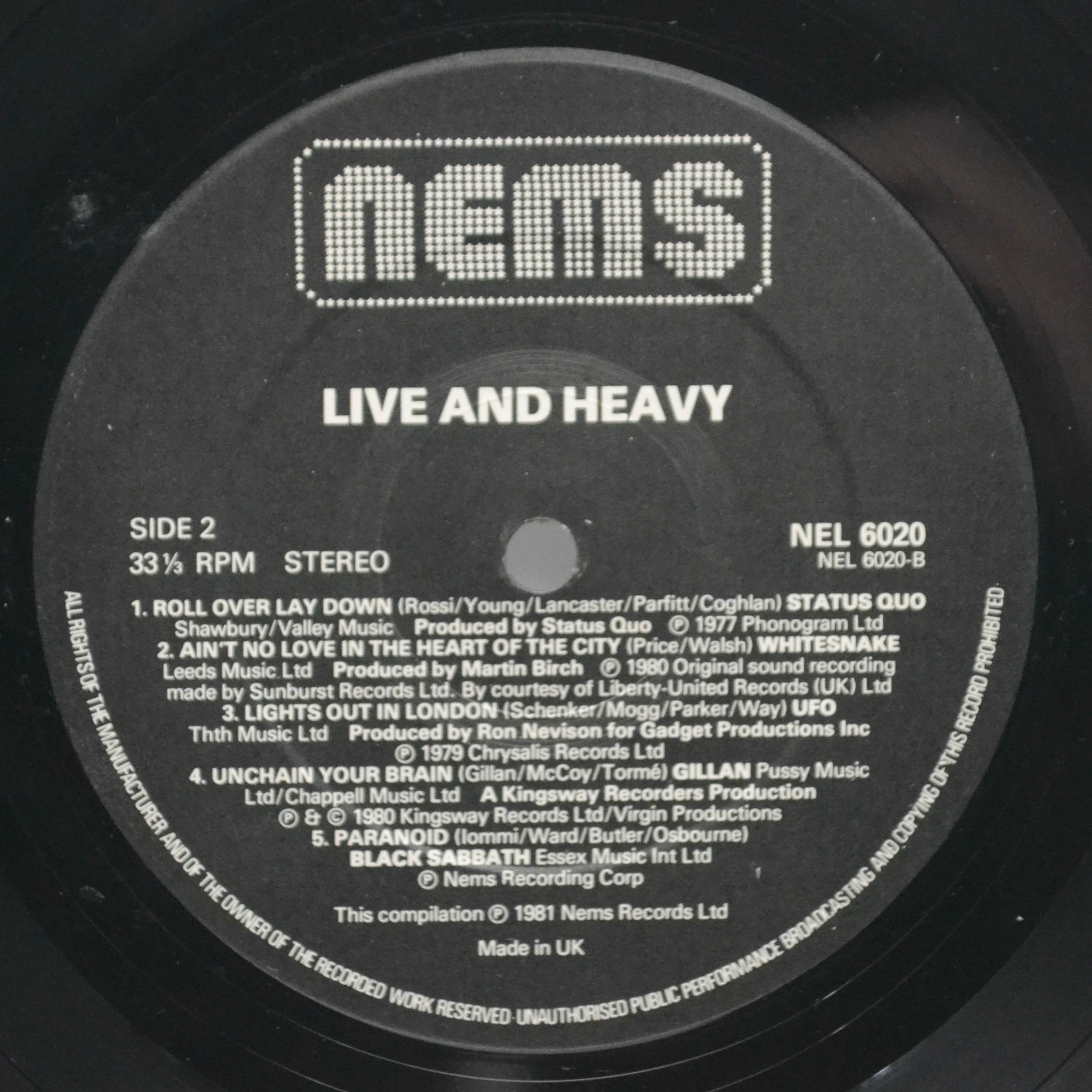 Various — Live And Heavy, 1981