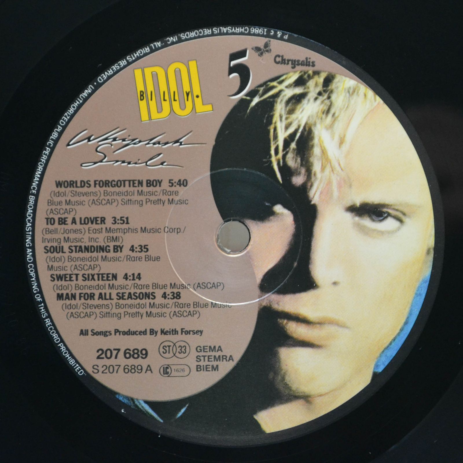 Billy Idol — Whiplash Smile, 1986